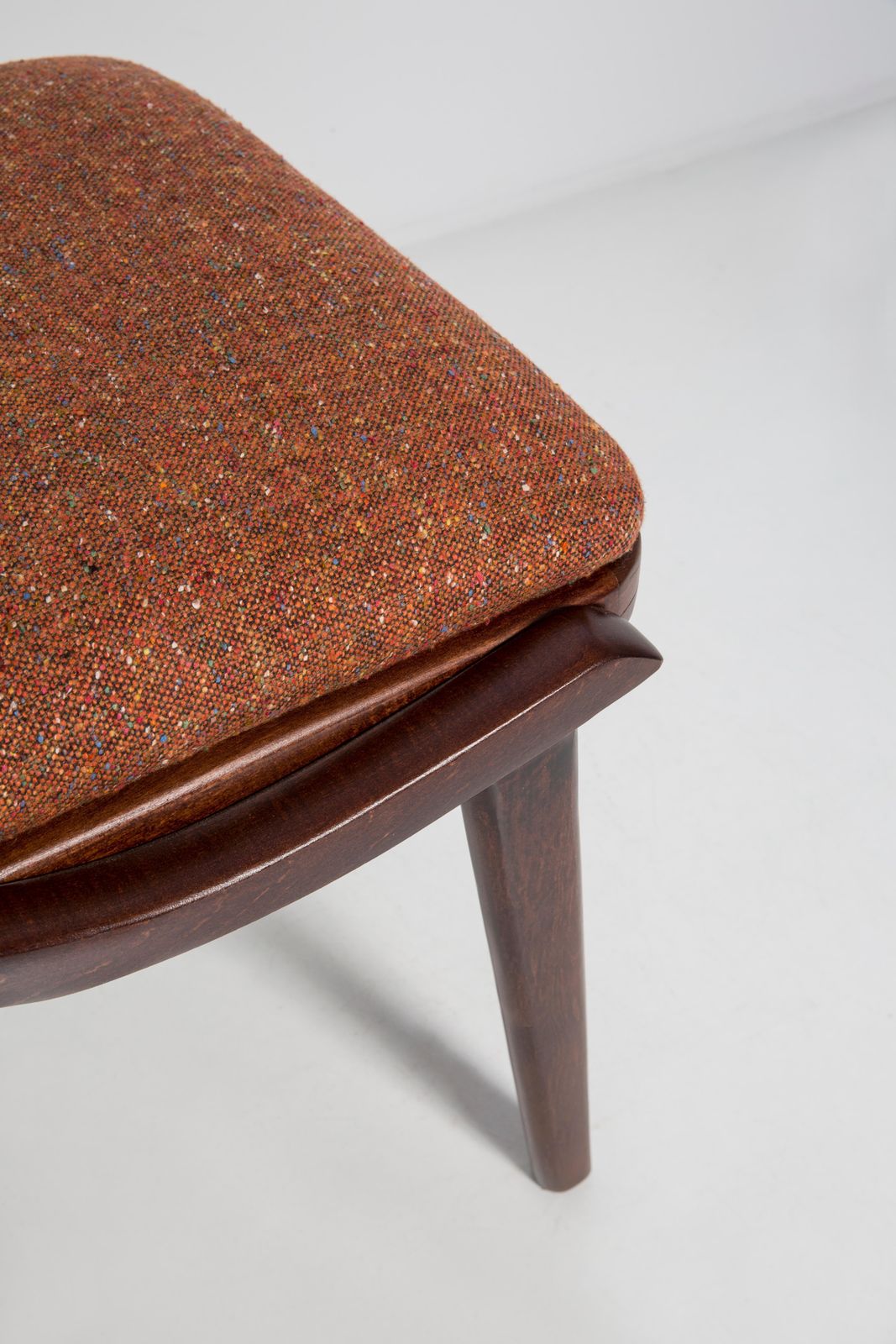 Set Van Vier Mid Century Modern Bumerang Stoelen, Oranje Mélange, Polen, Jaren 1960 photo 2927.0