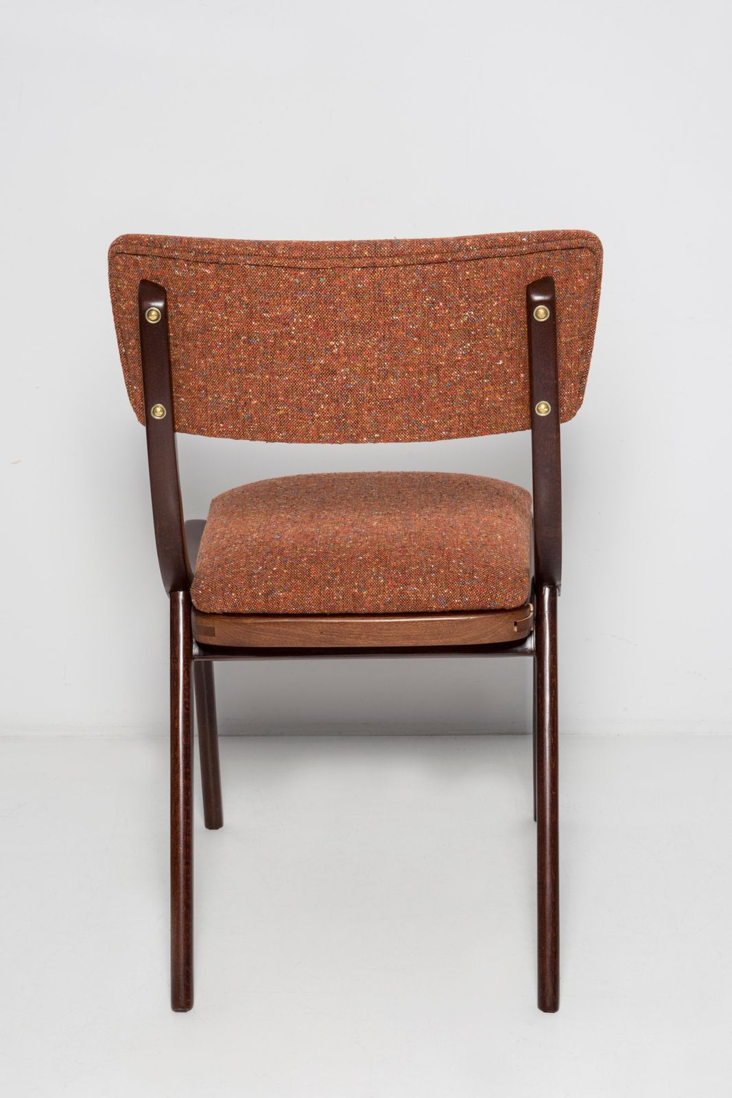 Mid Century Modern Bumerang Chair, Orange Melange, Poland, 1960s photo vintage