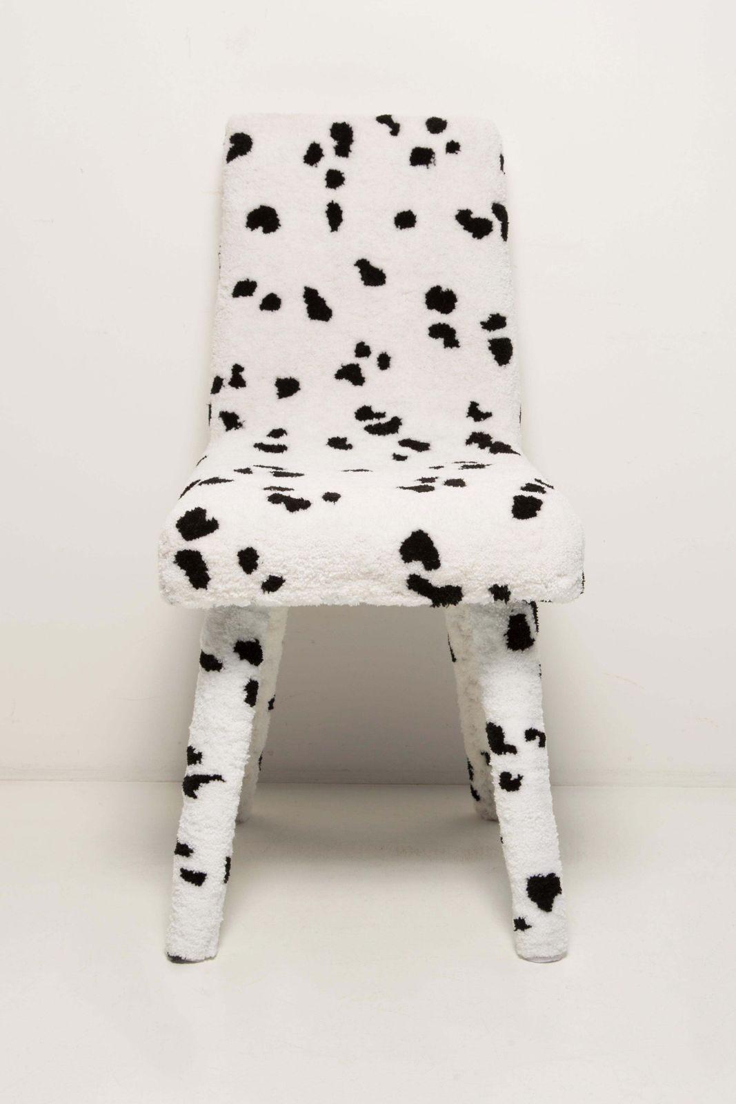 Mid Century Handgetufted Cruella Dalmatian Wol, Rajmund Hałas Stoel, Jaren 1960 photo vintage