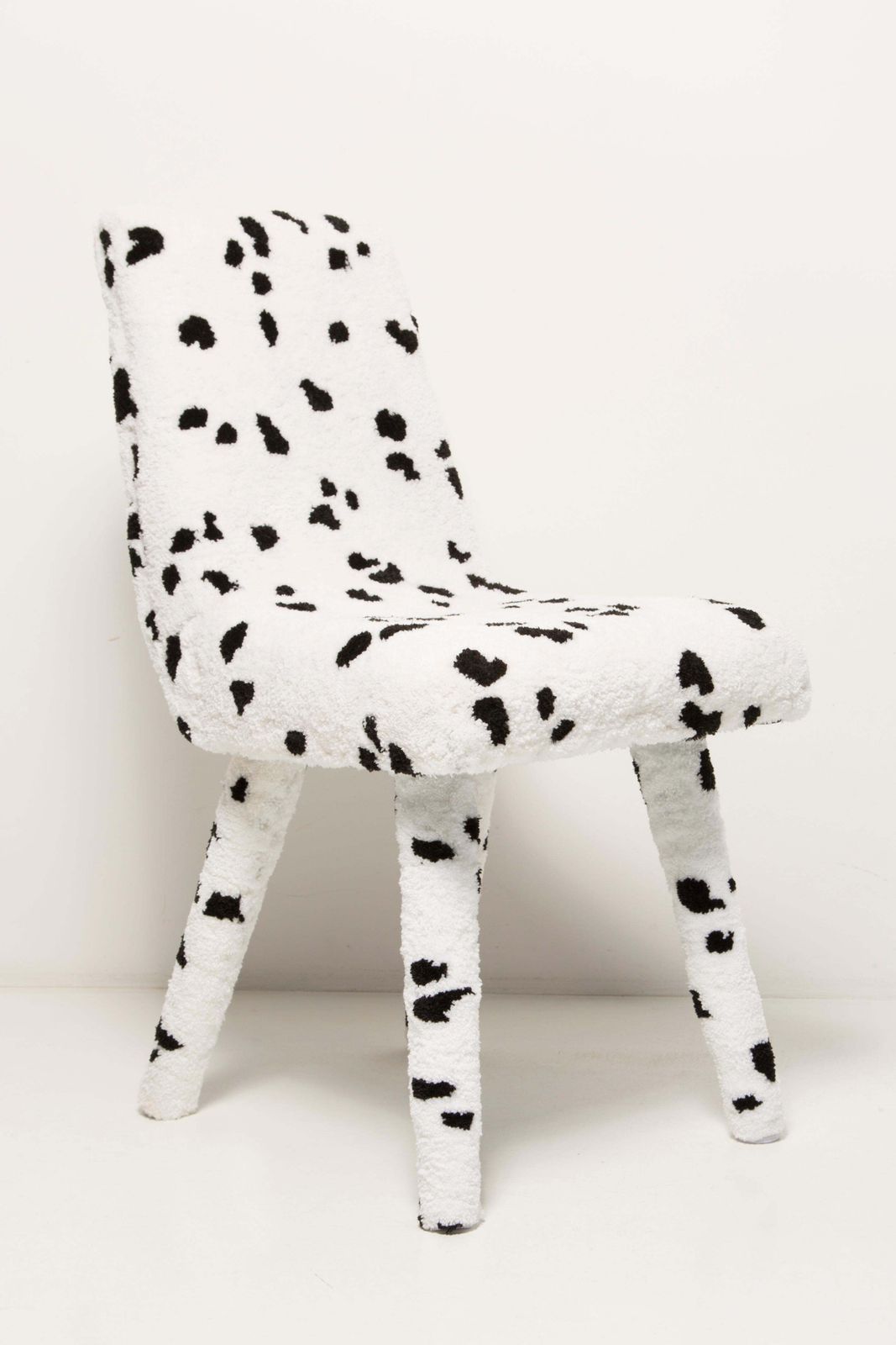 Four Midcentury Hand Tufting Cruella Dalmatian Wool, Rajmund Halas Chairs, 1960s photo furniture