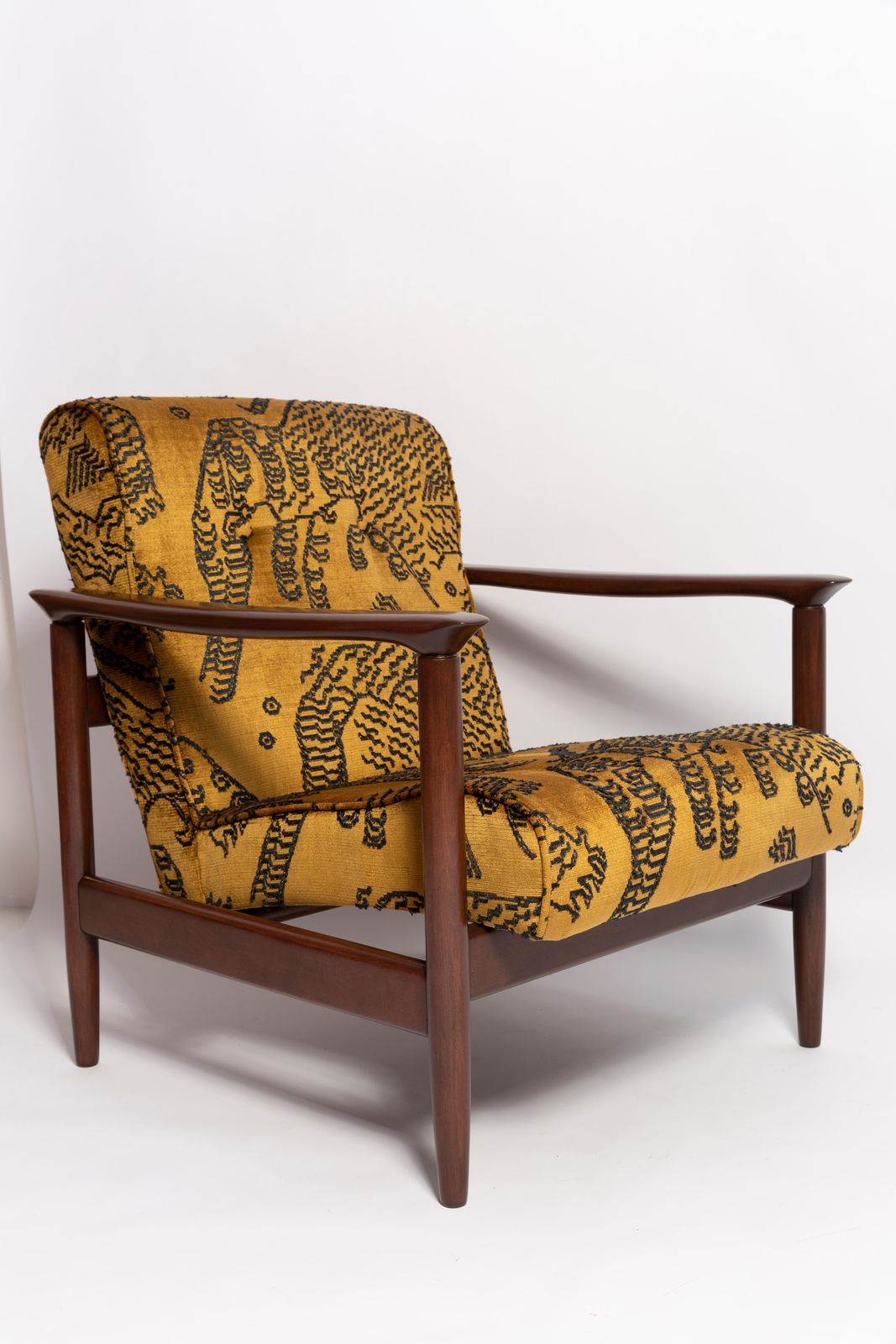 Pair Of Midcentury Tiger Velvet Armchairs, Gfm 142, Edmund Homa, Europe, 1960s photo furniture