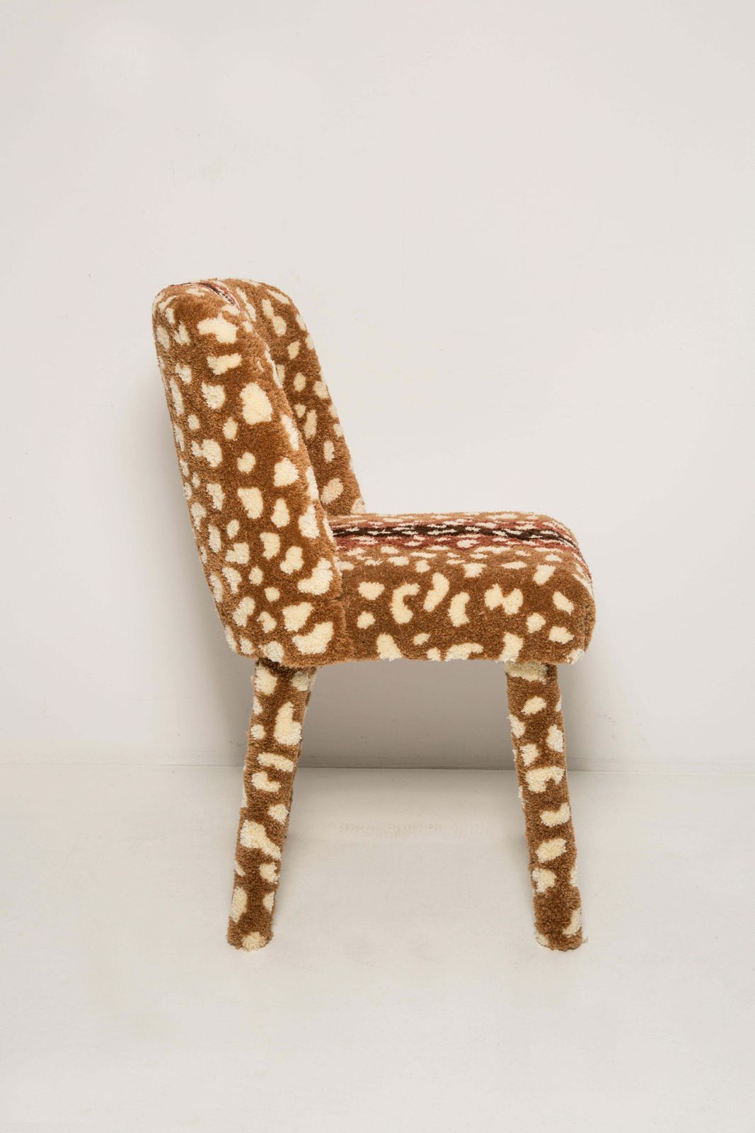 Mid Century Hand Tufting Roe Deer Bambi Wool Shell Chair, Europe, 1960s photo 1673.0