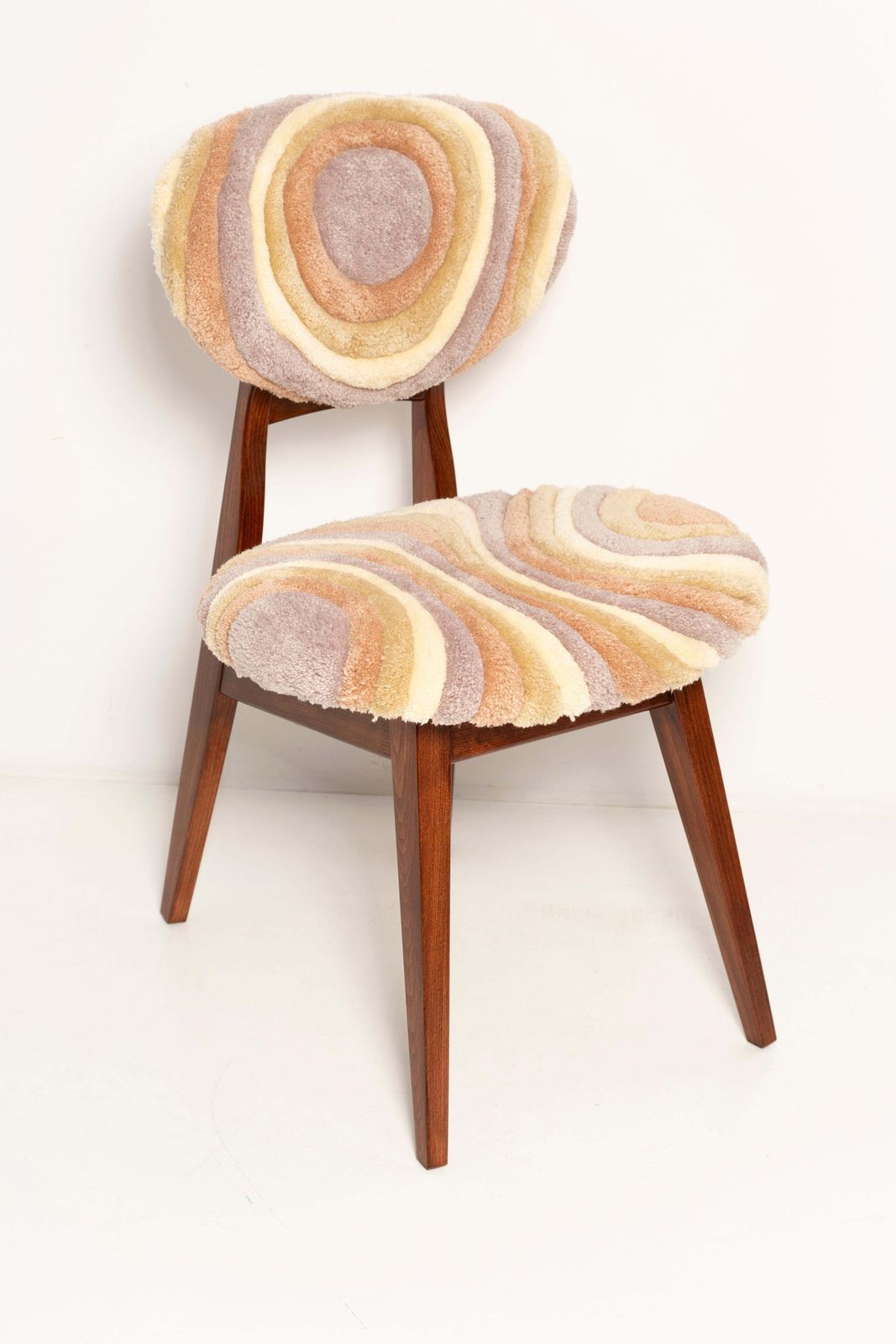 Mid Century Mushroom Chair, Hand Tufting Beige Wool, Europe, 1960s photo for sale