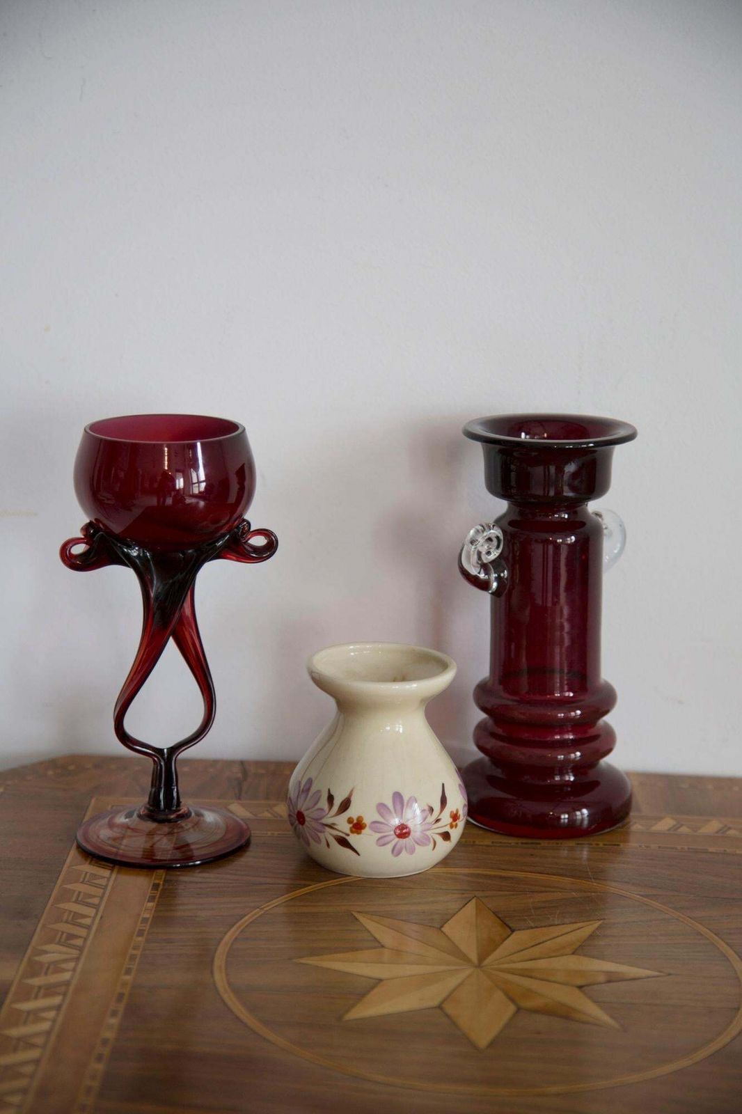Mid Century Vintage Artistic Glass Red Vase, Tarnowiec, Sulczan, Europe, 1970s photo for sale