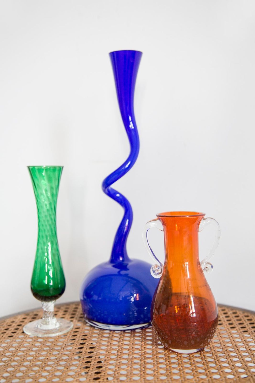 Mid Century Small Green Decorative Glass Vase, Europe, 1960s photo for sale