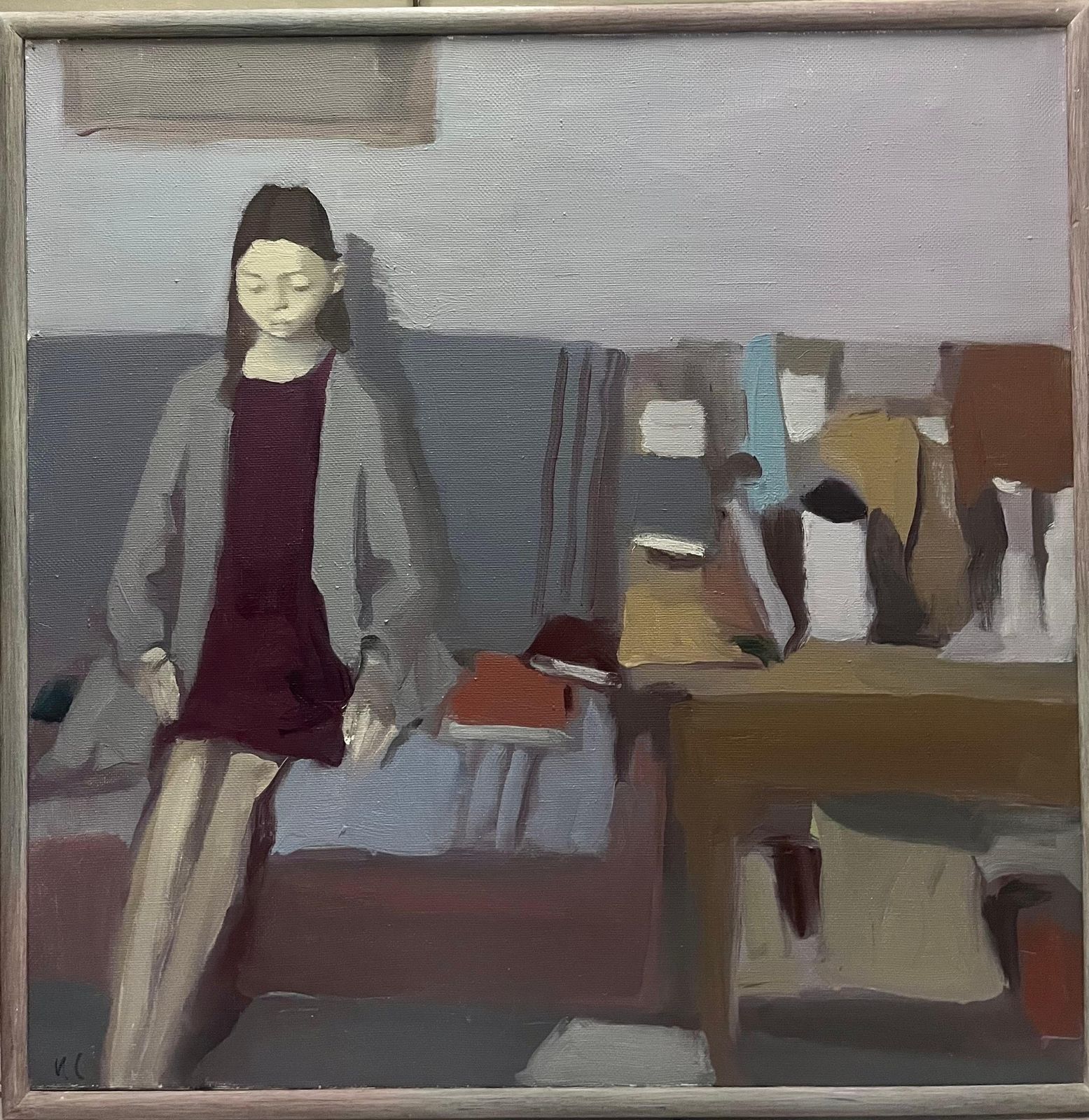 Igor Smekalov"Interno Con Ragazza " Olio Su Tela  Cm. 90 X 90 20192009 photo vinterior