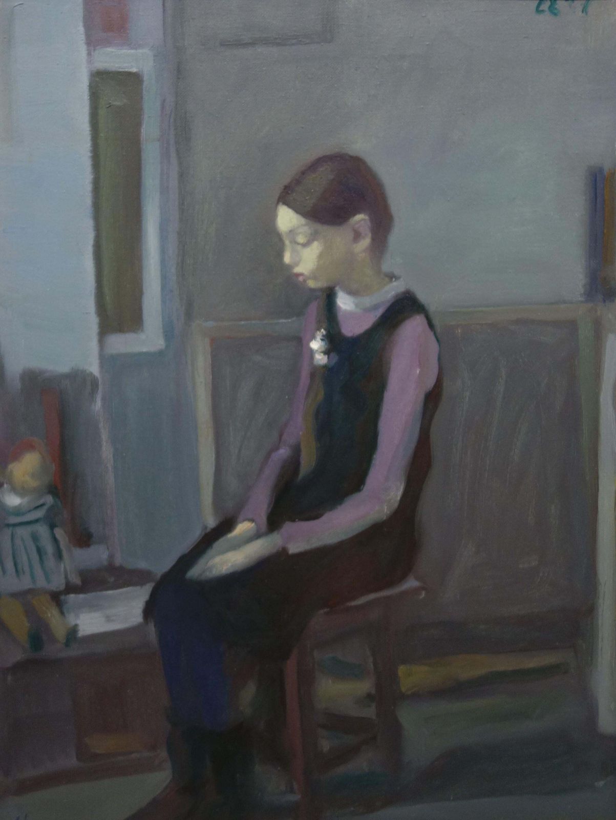 Igor Smekalov"Bambina Con Bambola " Cm 60 X 80 Olio Su Tela2009 photo furniture