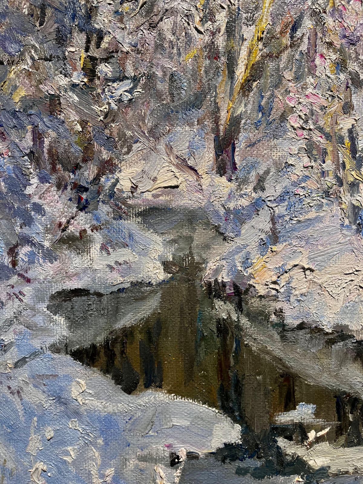 Georgij Moroz"Brina" Olio Cm. 90 X 85  2000  Paesaggio Innevato200 photo buy