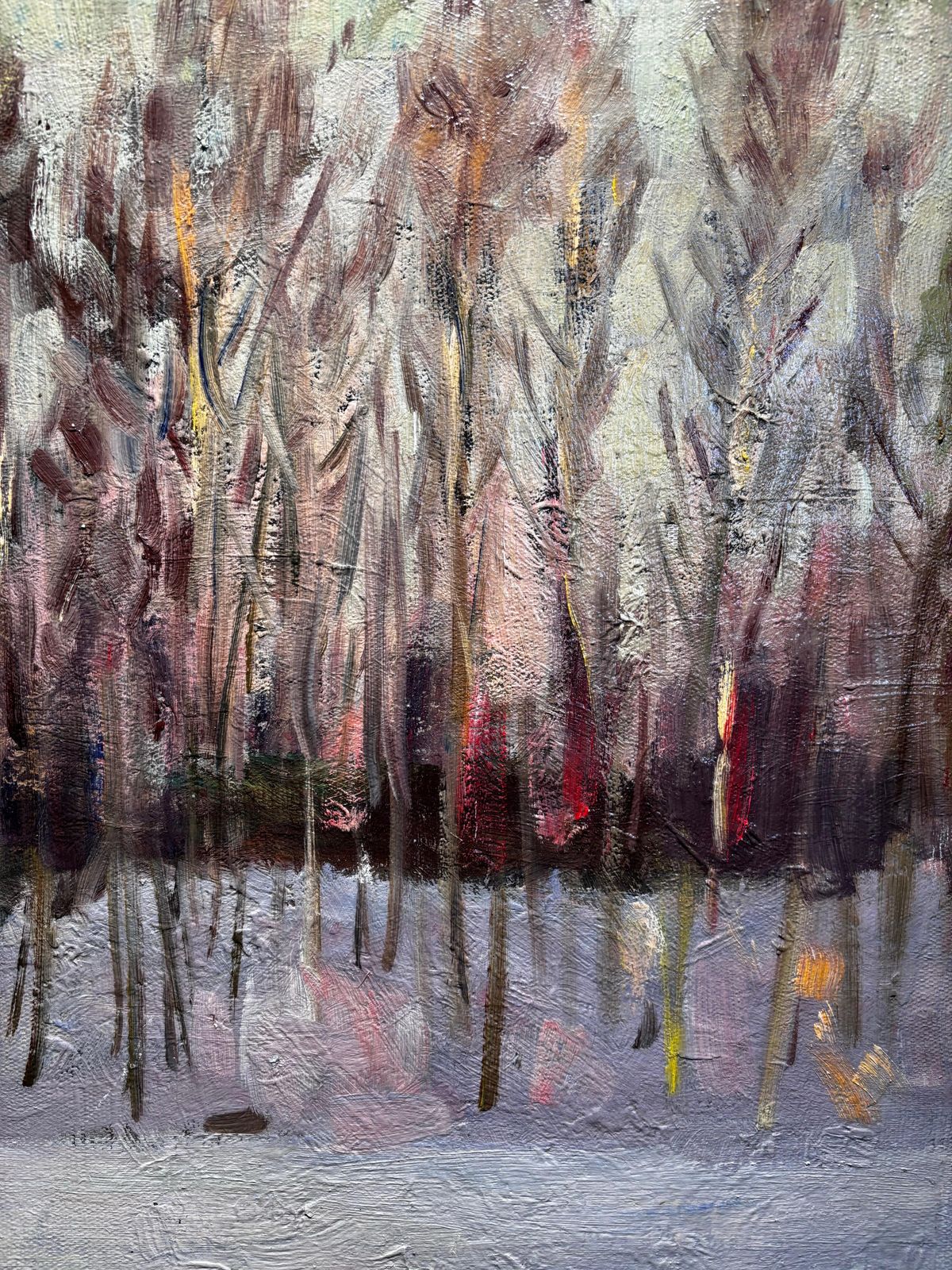 Boris Lavrenkotramonto Invernale Olio Su Tela Cm. 54 X 461990 photo Art