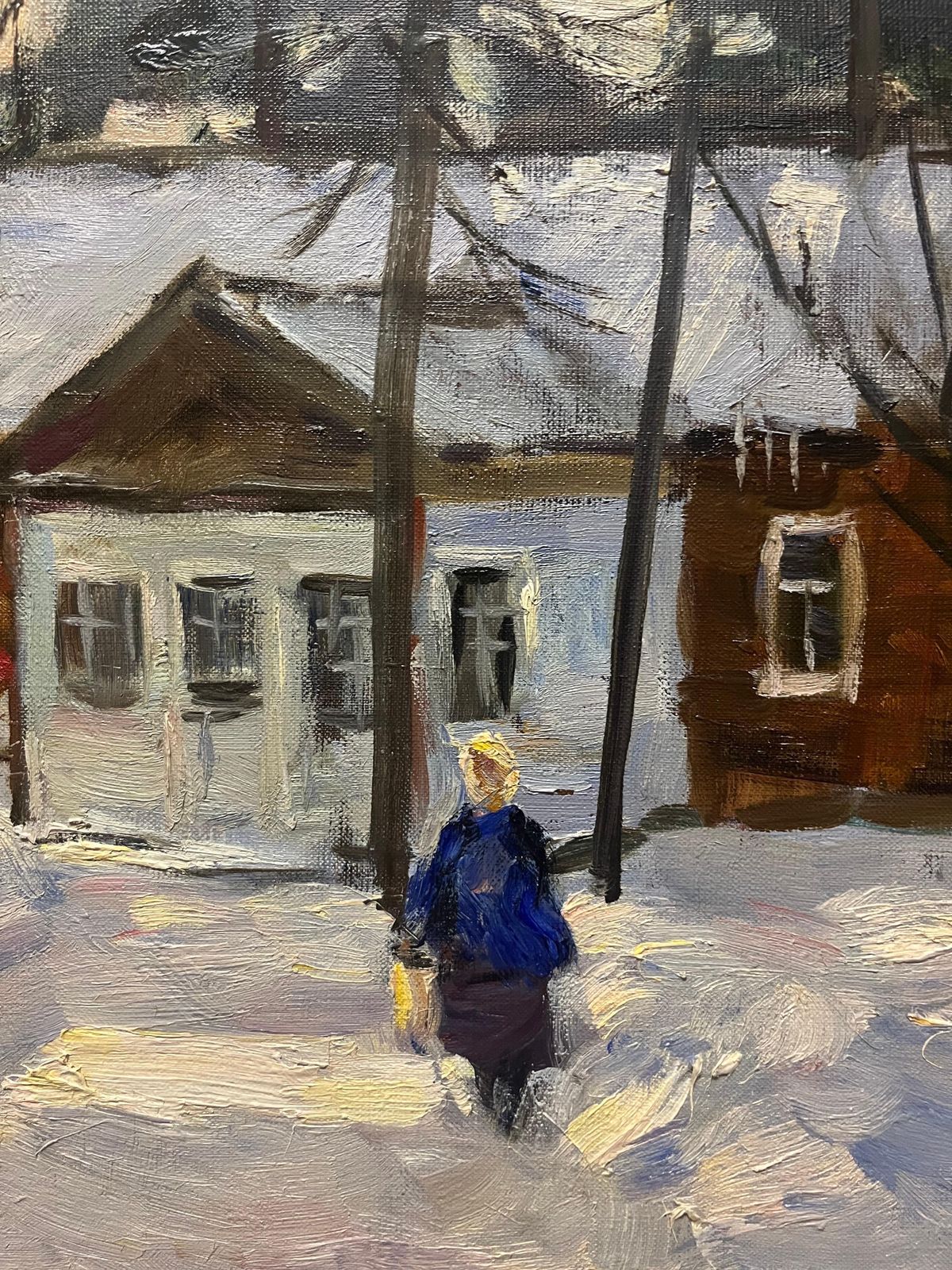 Boris Lavrenko"Red House In The Woods" Winter, Oil Cm.  55 X 41  19841984 photo vinterior