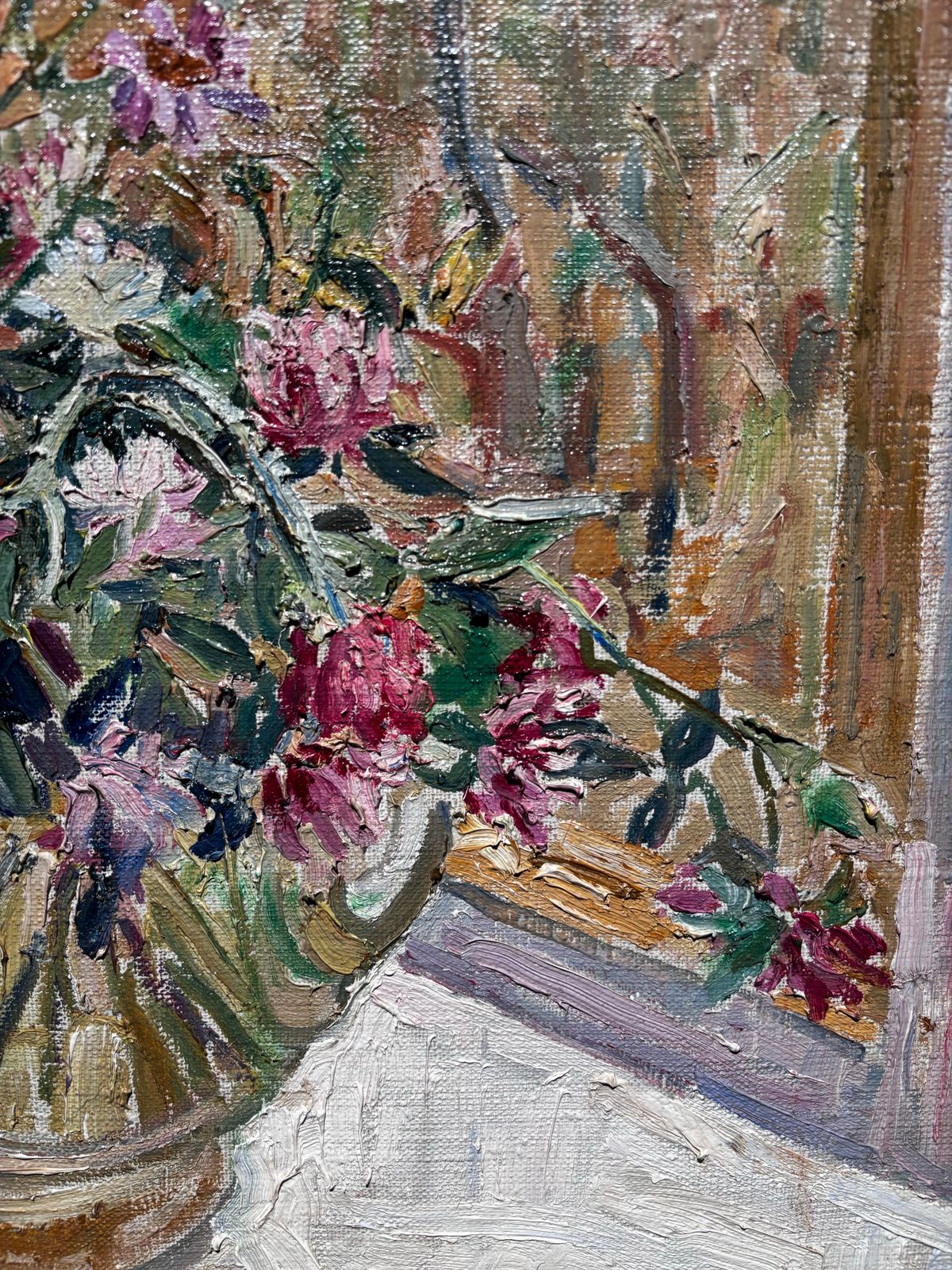 Maya Kopitzeva" Fiori Sulla Finesta" Olio Cm. 55 X 501998 photo Art