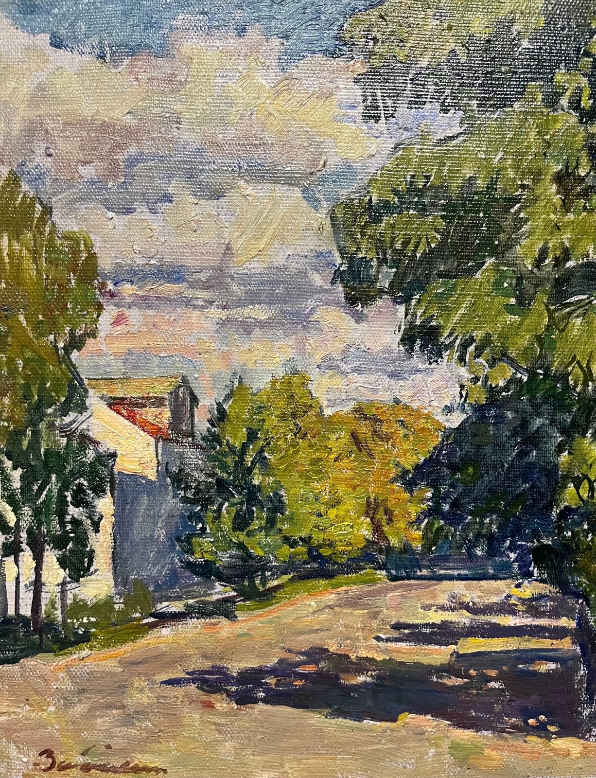 Vyacheslav Zabelin"Sunny Day"  Landscape  Oil  Cm. 40 X 39   19701970 photo Art
