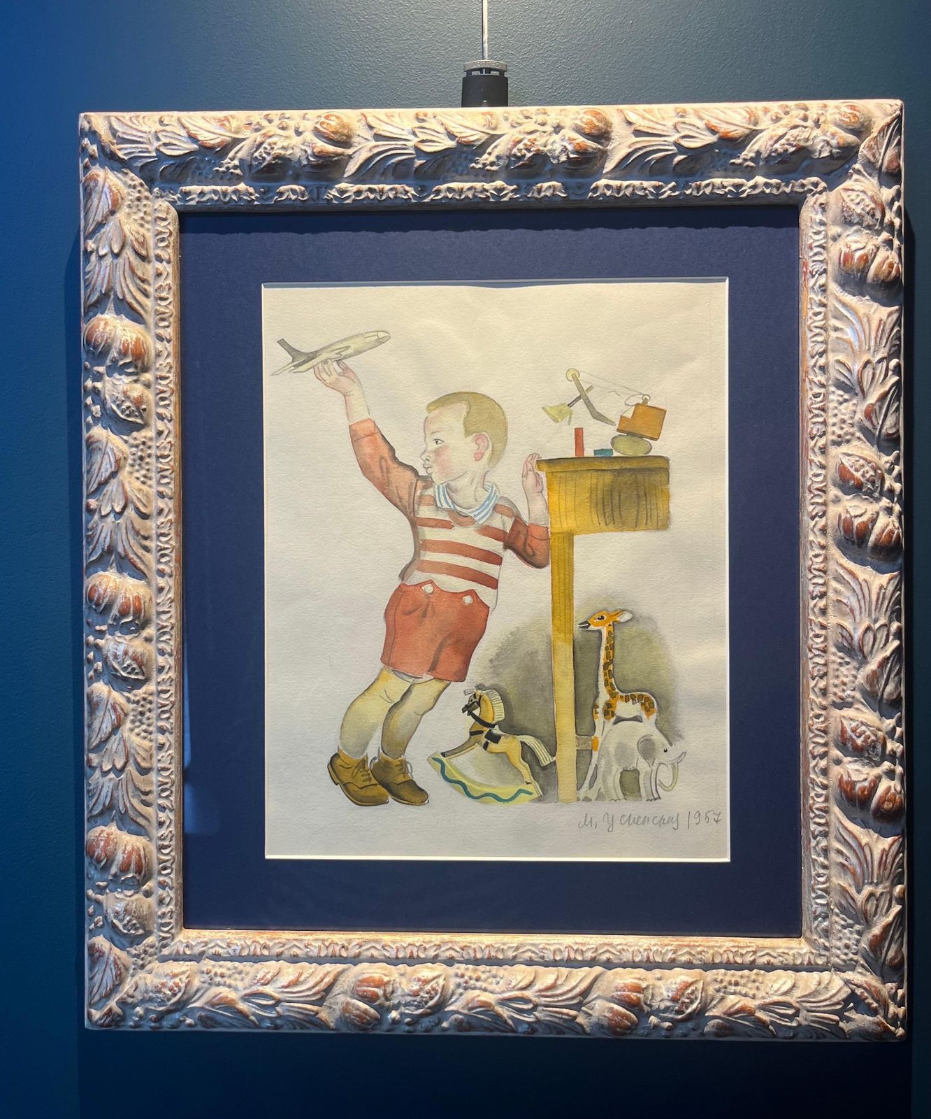 Marina Yevgenyevna Uspenskaya"Child With Toys" Watercolor Cm. 24 X 30  19571957