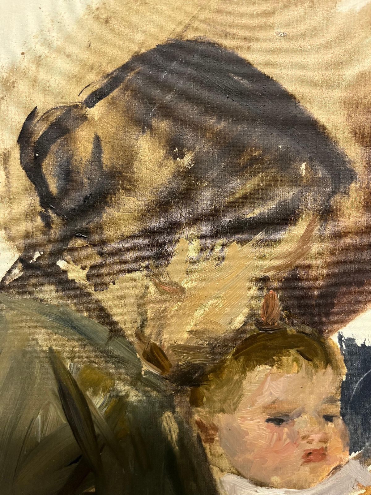 Klara Vlassova" Mother With Child" Oil Cm. 50 X 35 19701970 photo Art