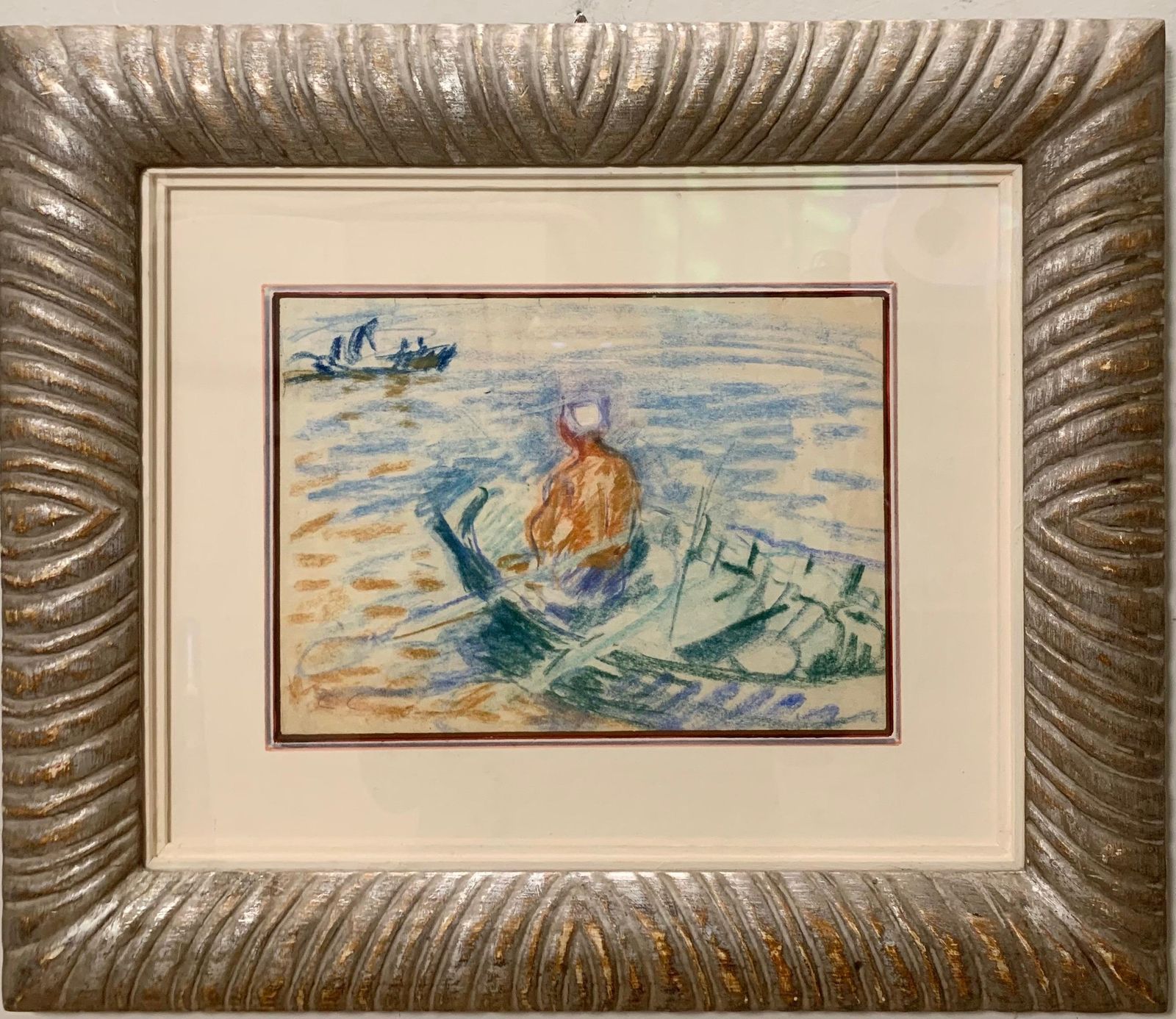 Gleb Savinov"Boat On The Lake" Pastel Cm. 29 X 21 19501950
