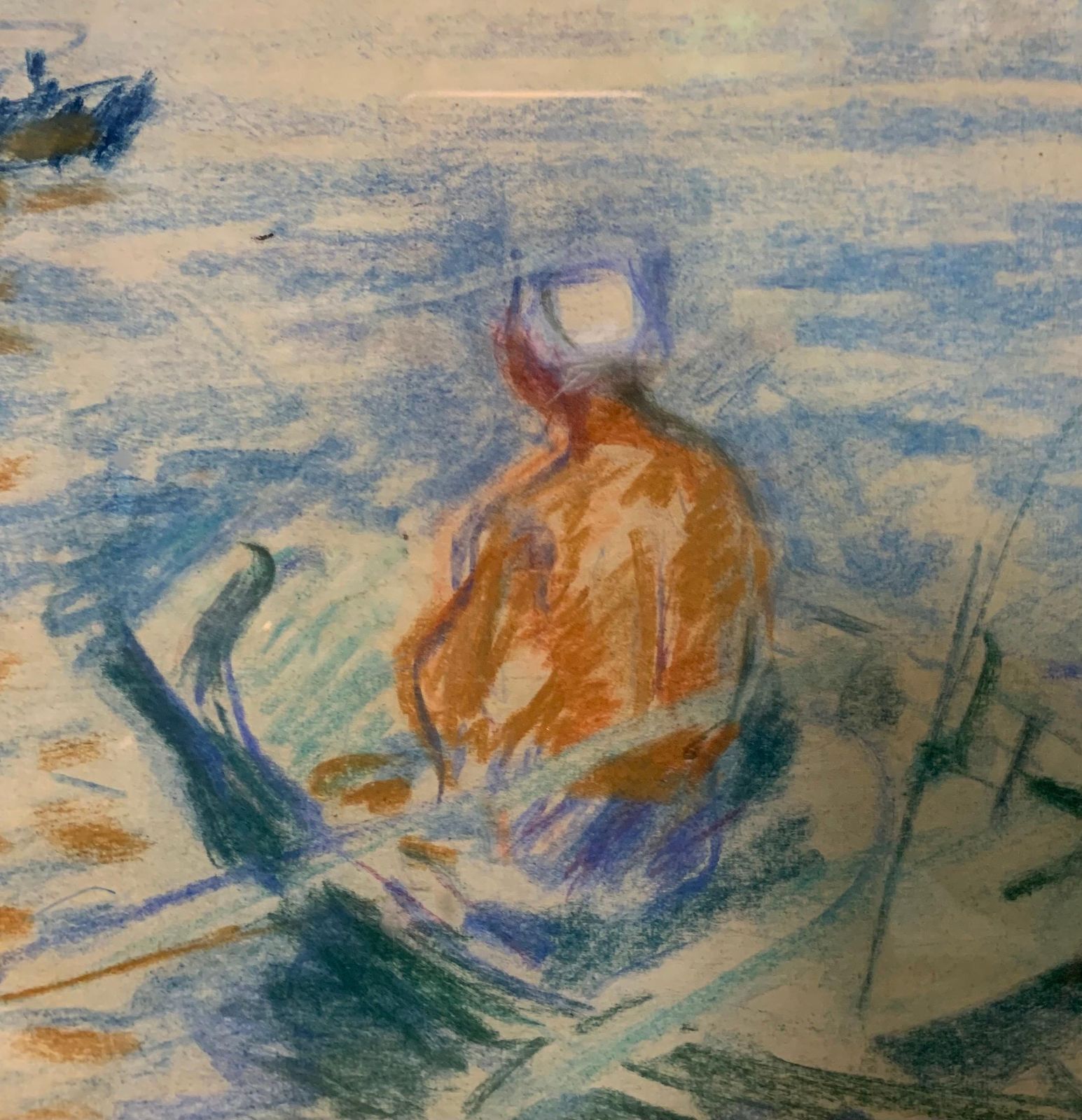 Gleb Savinov"Boat On The Lake" Pastel Cm. 29 X 21 19501950 photo for sale
