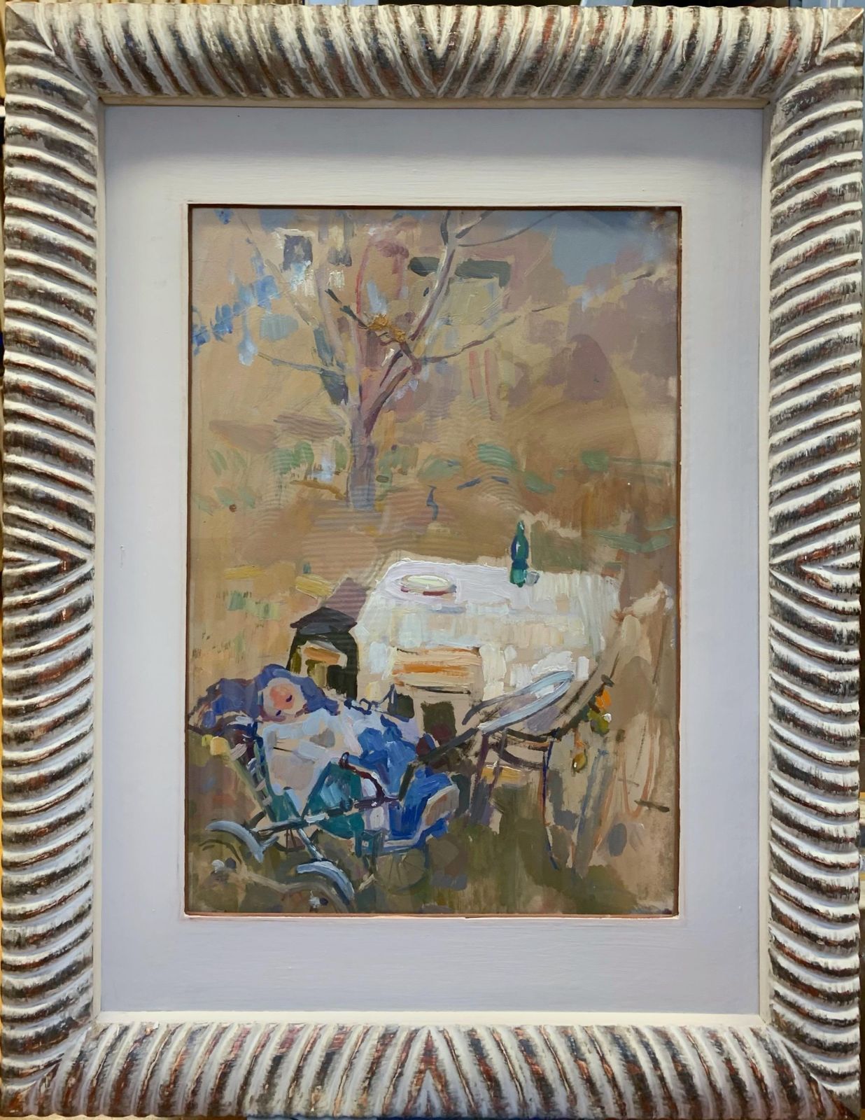 Gleb Savinov"Newborn In The Garden" Child, Garden Oil Cm.34 X 49 19741974