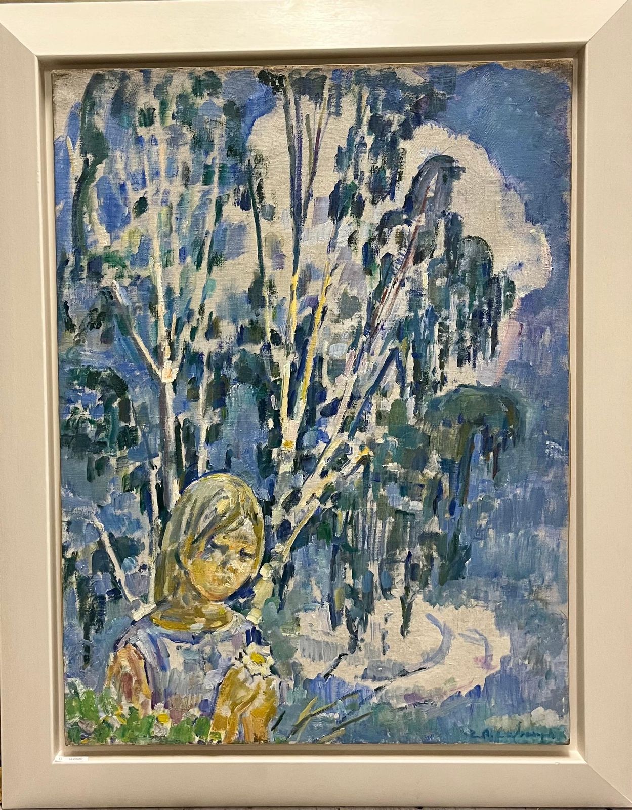 Gleb Savinov"Polja"  Girl, Blue, Light Blue, Spring, Child    Oli   Cm. 60 X 801999