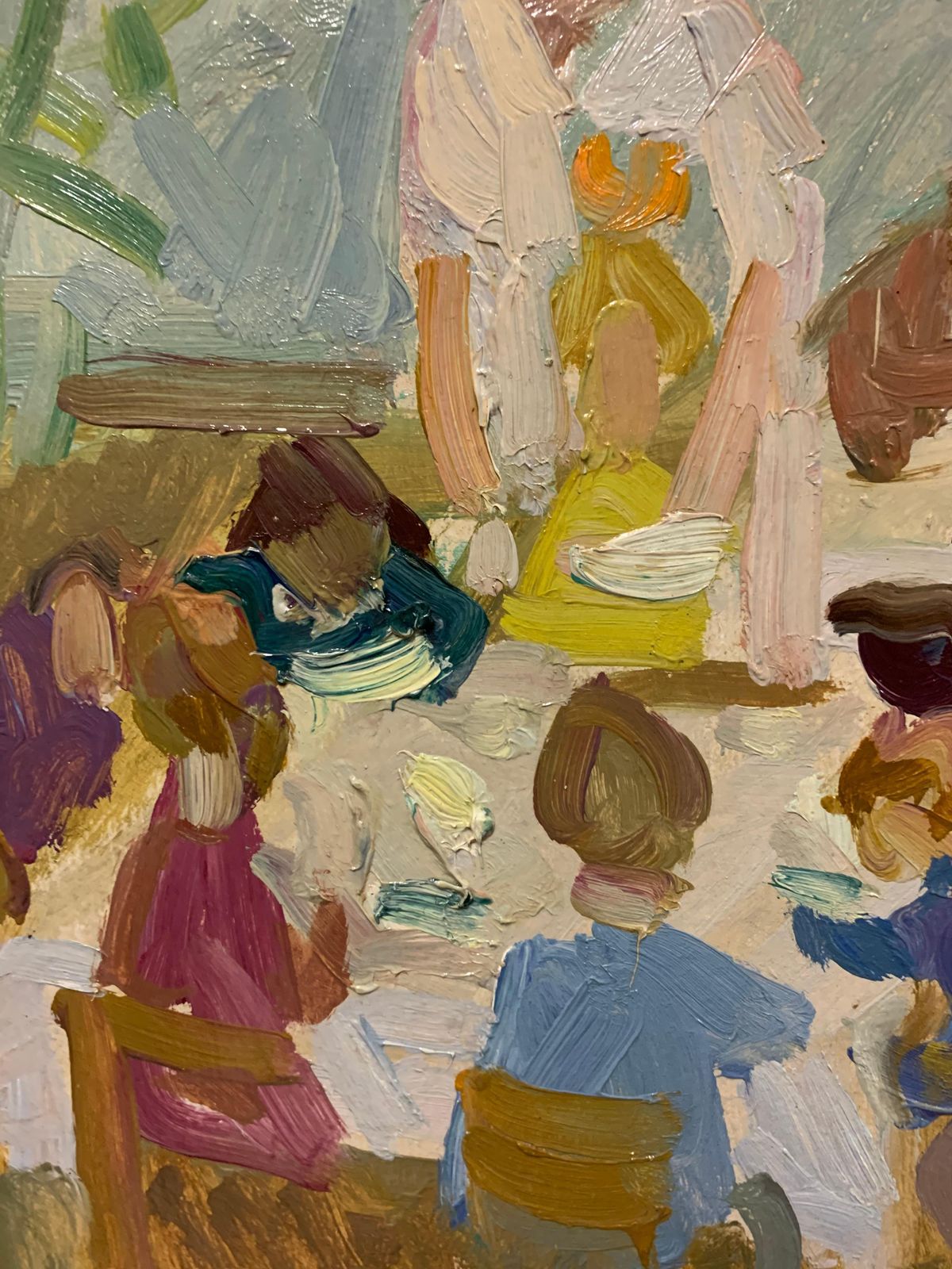 Nadezhda Vorobieva"Kindergarten, Children" Oil Cm. 36 X 48 , 1960 , Shipping Free1960 photo 2152.0