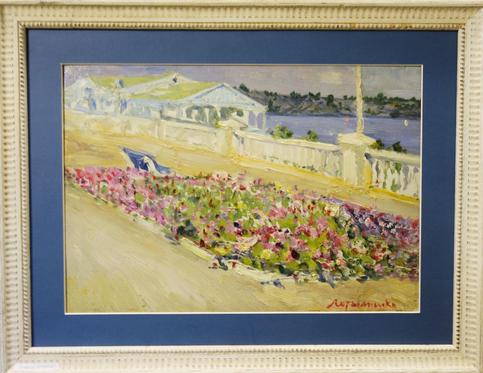 Nikolaj Latyshenko"Boarding On The Volga River"  Oil Cm. 47 X 34 19821982