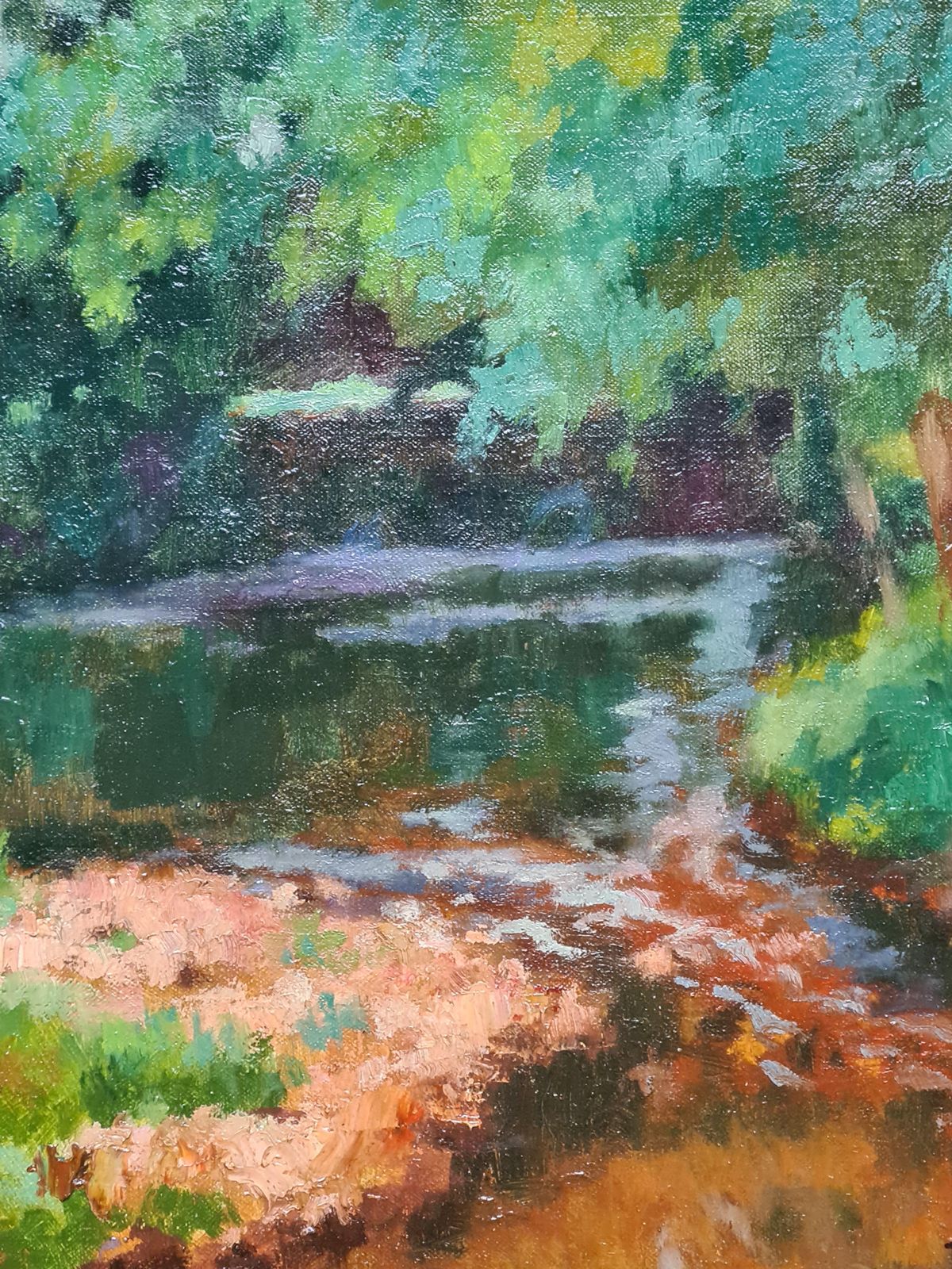 René Albert Raphaël Gouin French Impressionist Oil On Canvas, Picnic By The Riverbank Dejeuner Sur L'herbe photo Art