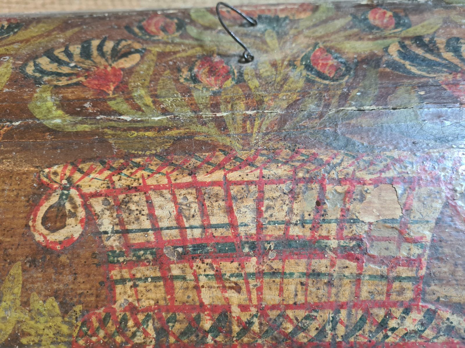Unknownwedding Chest Of Corinne De Blaru, French 19th Century Folk Art Painted1840s photo 1550.0