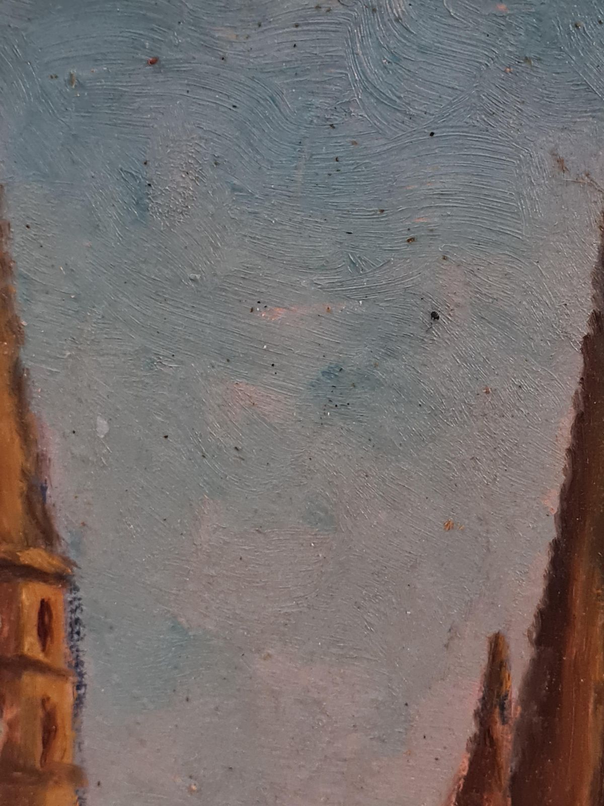 photo furniture Georges Guerinfrench Impressionist Barbizon School Oil On Board, Palm Tree And Spires1930s
