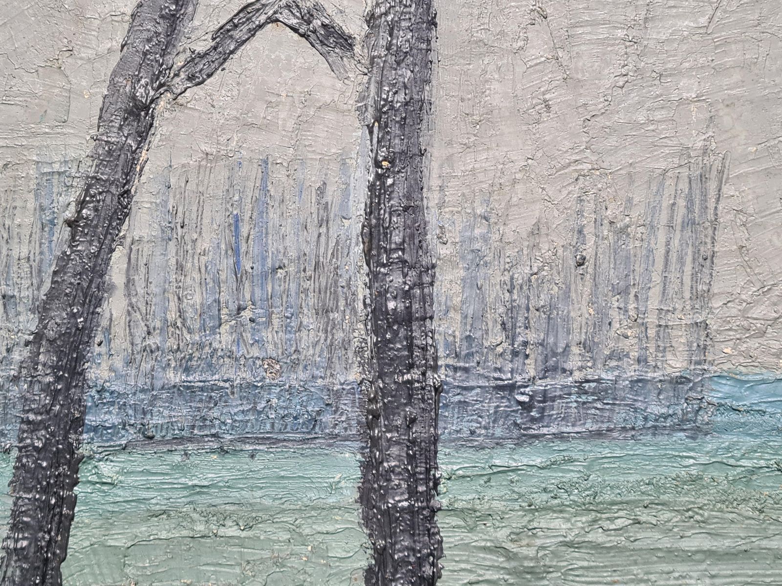 Martini Lavanturemid Century Modern Large French Oil On Board Landscape, Paysage De Beauce1957 photo vinterior