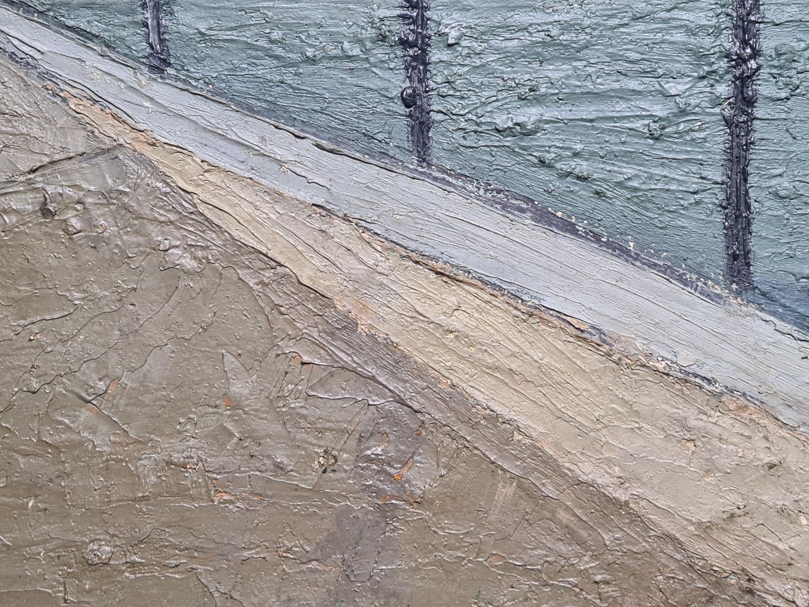 Martini Lavanturemid Century Modern Large French Oil On Board Landscape, Paysage De Beauce1957 photo buy