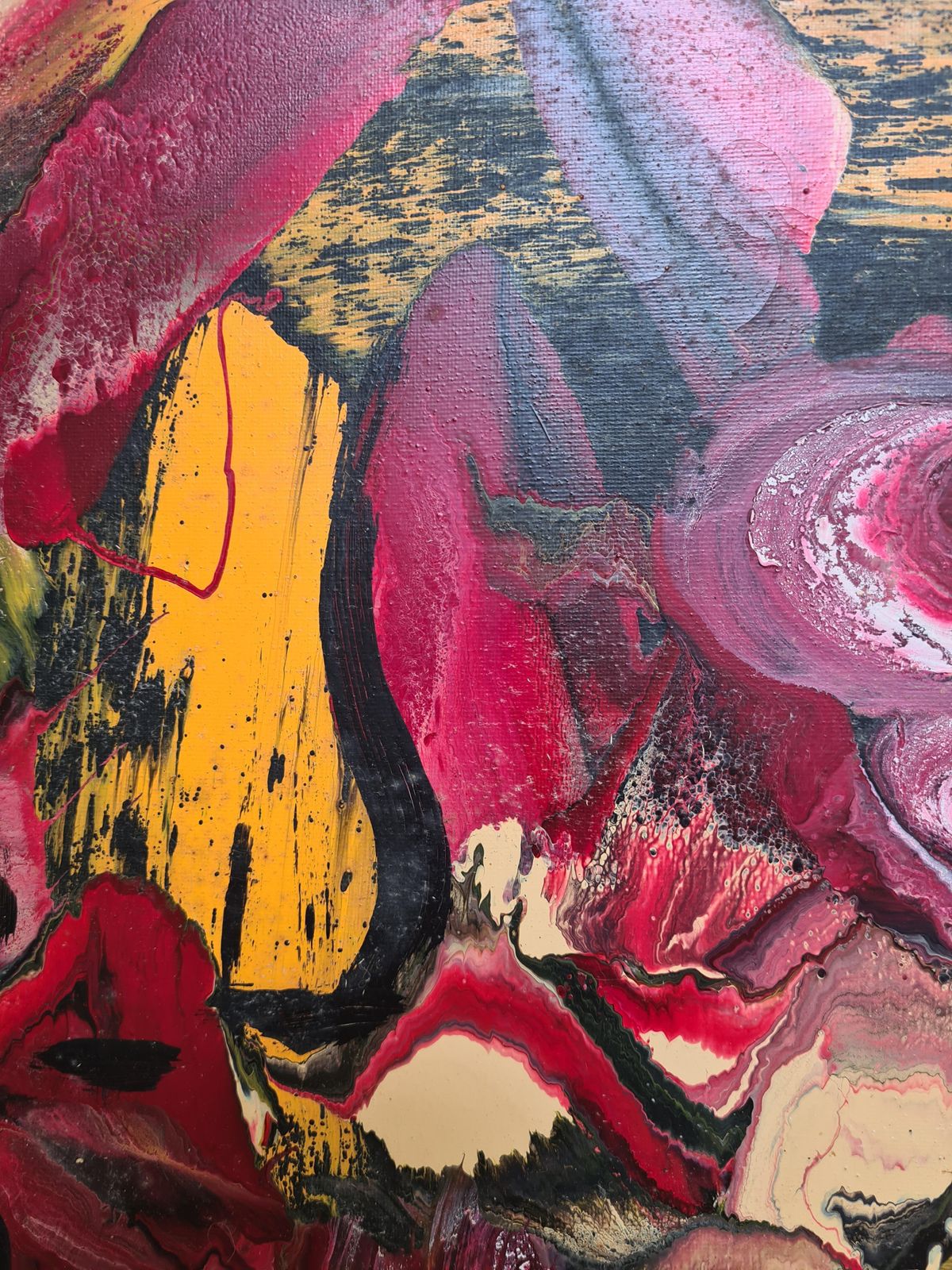 Abstrusfrench Abstract Expressionist Oil On Canvas, Les Alliance Au Crepuscule2000 photo vinterior
