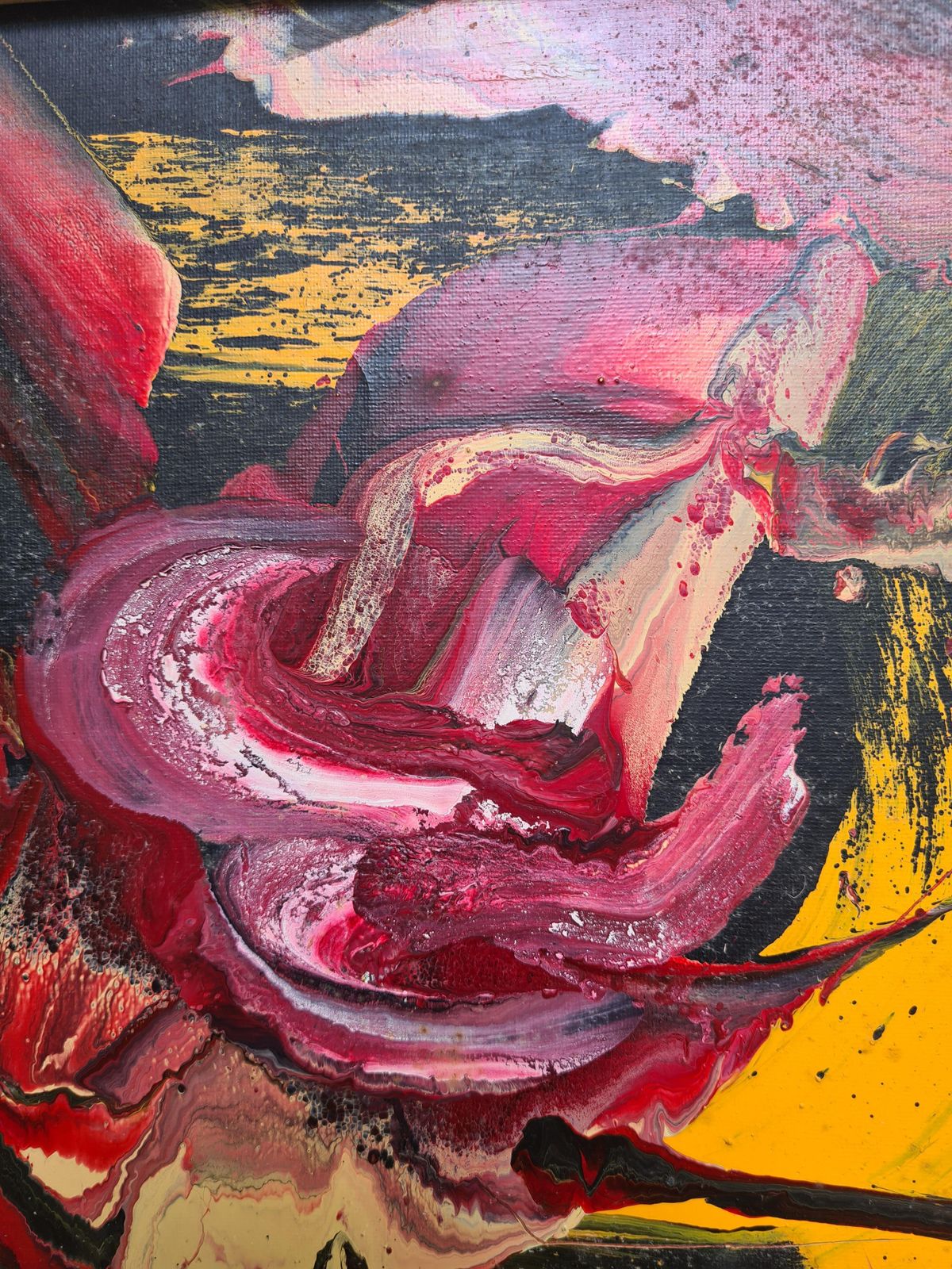 Abstrusfrench Abstract Expressionist Oil On Canvas, Les Alliance Au Crepuscule2000 photo buy