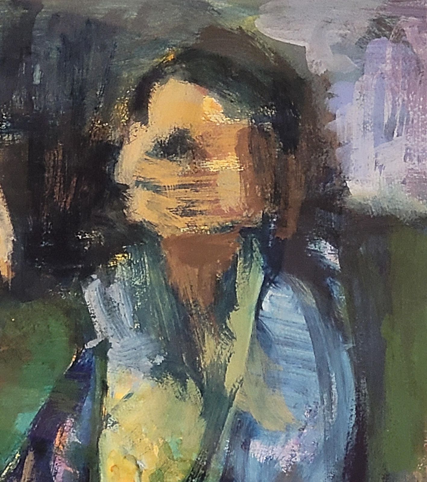 Raphaël Arnal Mid Century French Expressionist Landscape Portrait, La Fermière Normande.1949 photo vintage