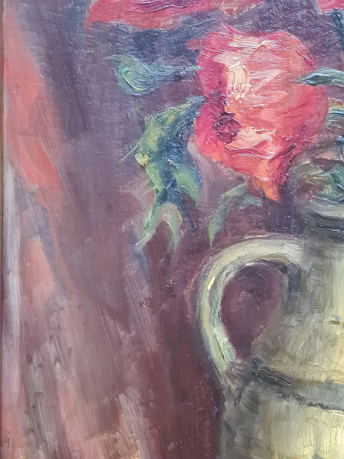 1895.0 Eduard Bauer Bredtlarge Naturalist Oil On Board, Papaver Orientale, Poppies In A Vase1927 photo
