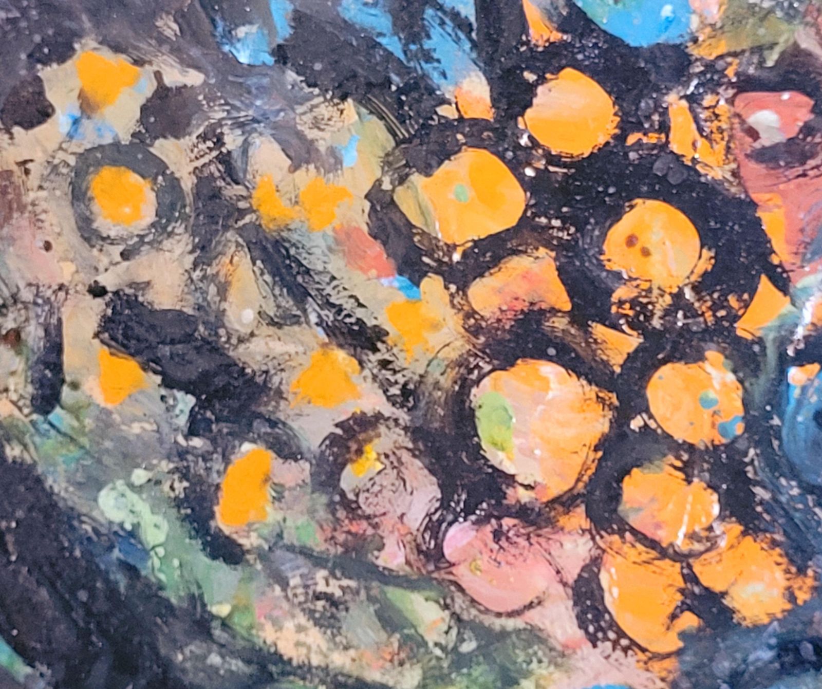 Raphaël Arnal Mid Century Abstract Expressionist Oil, 'La Vendeuse D'oranges'.1949 photo vintage