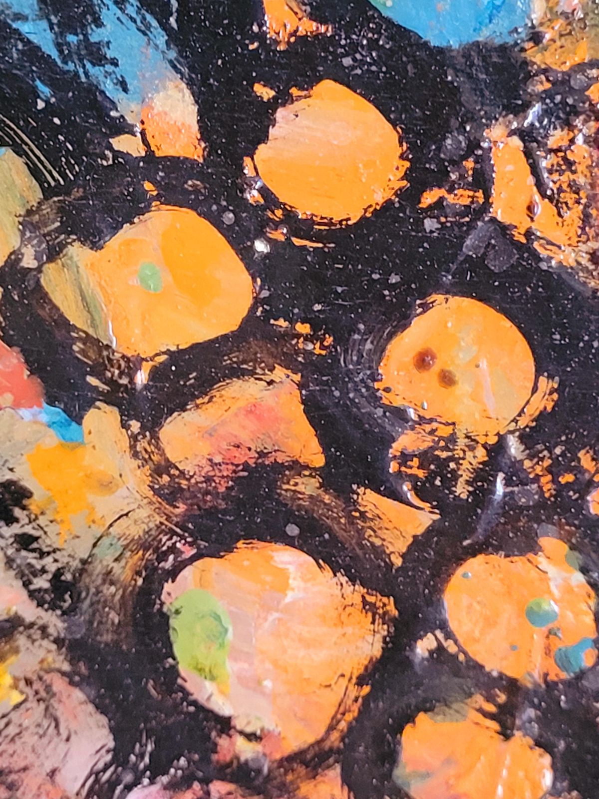 photo furniture Raphaël Arnal Mid Century Abstract Expressionist Oil, 'La Vendeuse D'oranges'.1949