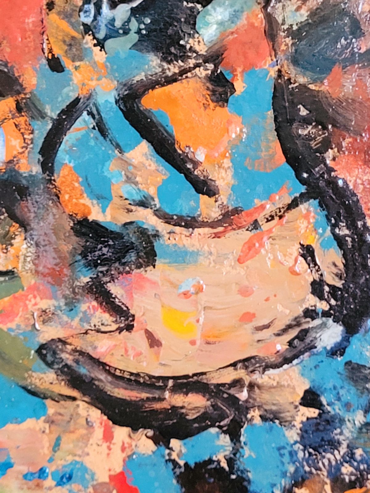 photo for sale Raphaël Arnal Mid Century Abstract Expressionist Oil, 'La Vendeuse D'oranges'.1949