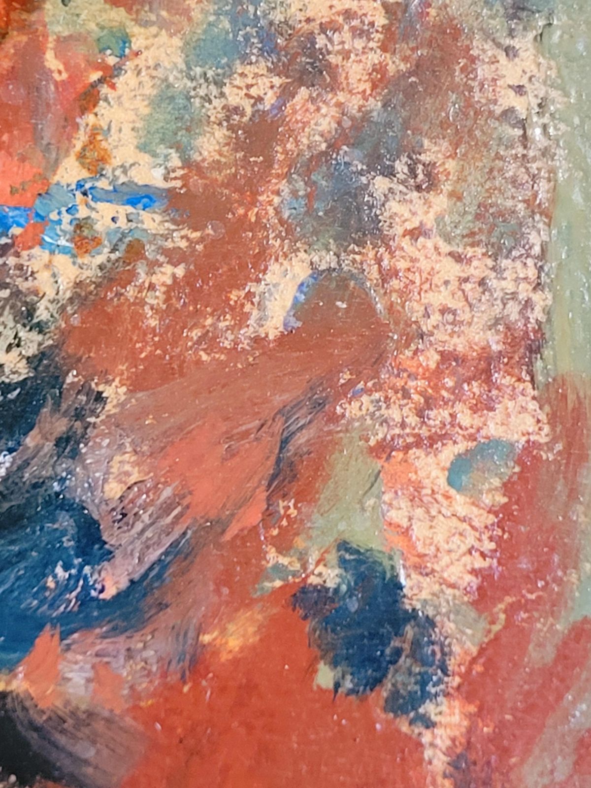 Art Raphaël Arnal Mid Century Abstract Expressionist Oil, 'La Vendeuse D'oranges'.1949 photo