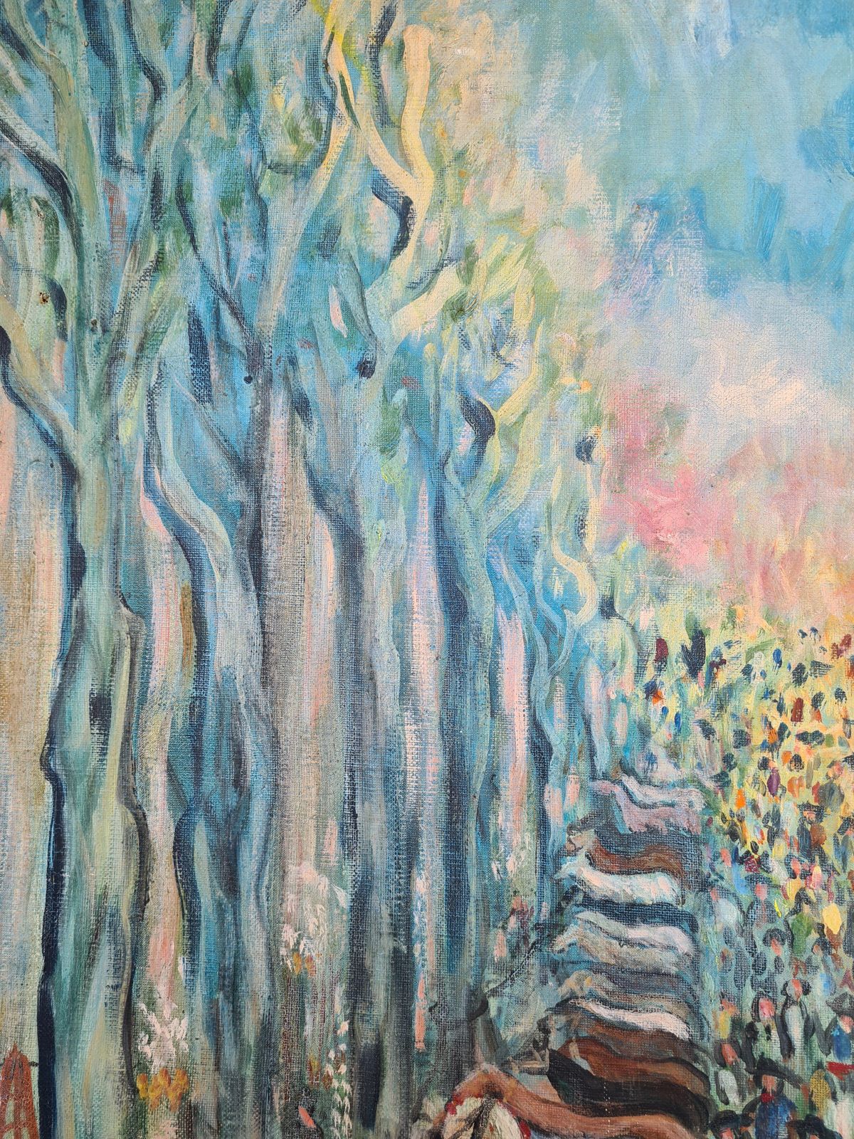photo for sale Tanimlarge Scale Early 20th Century Oil On Canvas, The Agriculture And Livestock Fair