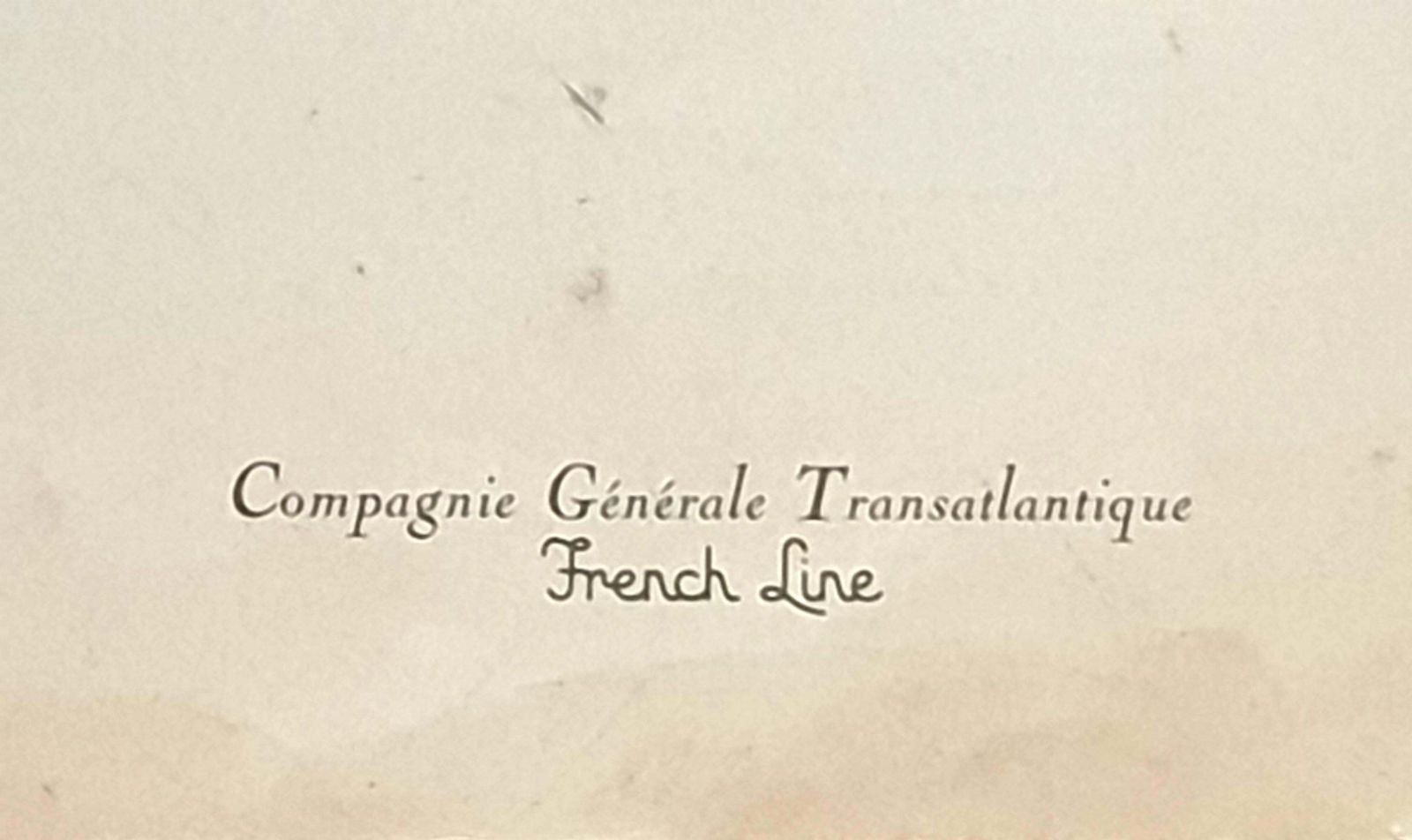 Jean Mercier, Mid Century Original Printed Menu, Transatlantic French Line, 'Ile De France' From 1956 photo for sale