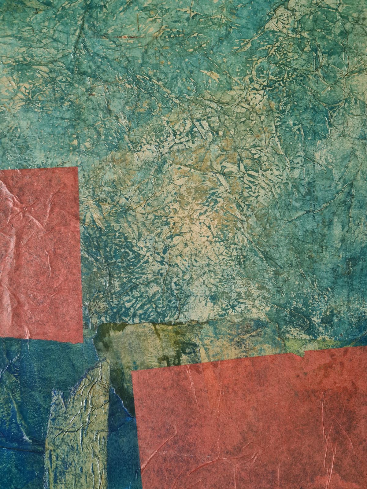 French Mixed Media Abstract Expressionist, 'Symphony In Blue And Red' From 1992 By Danièle Jaquillard photo buy