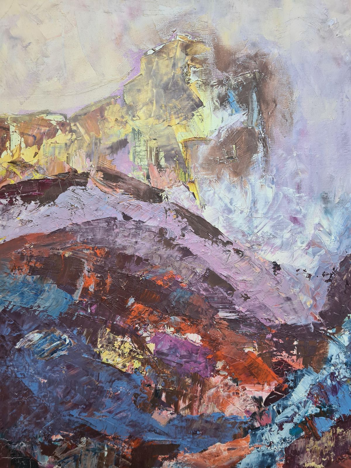 Gisele Grant Gapailmid Century French Expressionist Oil On Canvas, Rêve Mauve1973 photo furniture