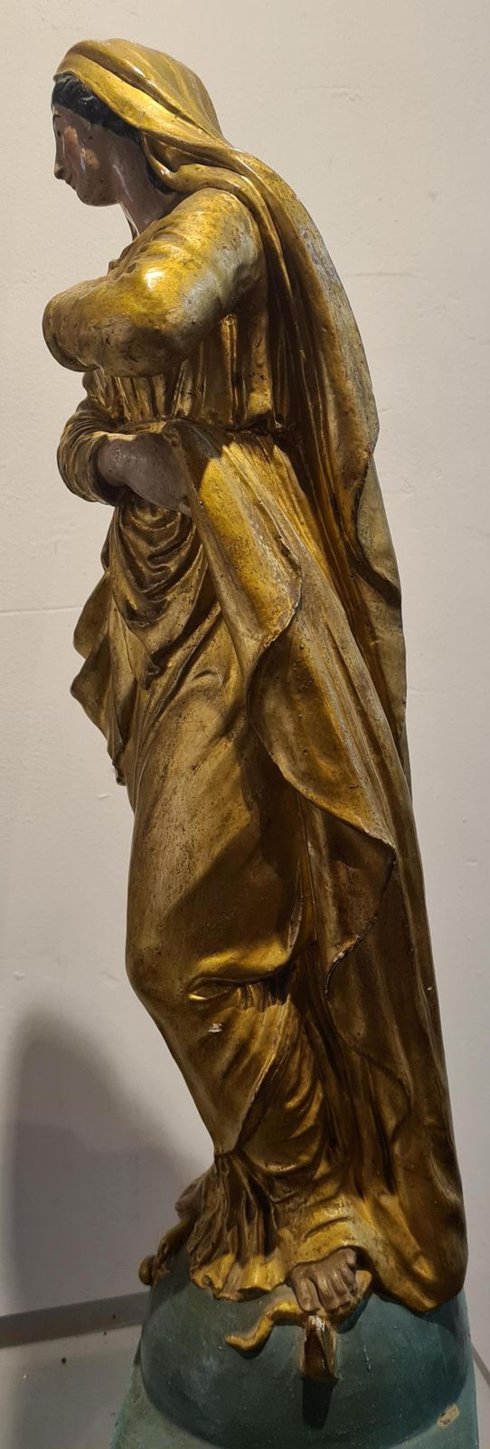 Unknownfrench Polychrome And Gilded Statue Of The Virgin Mary1880s photo vinterior