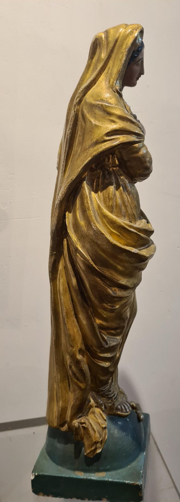 Unknownfrench Polychrome And Gilded Statue Of The Virgin Mary1880s photo vintage
