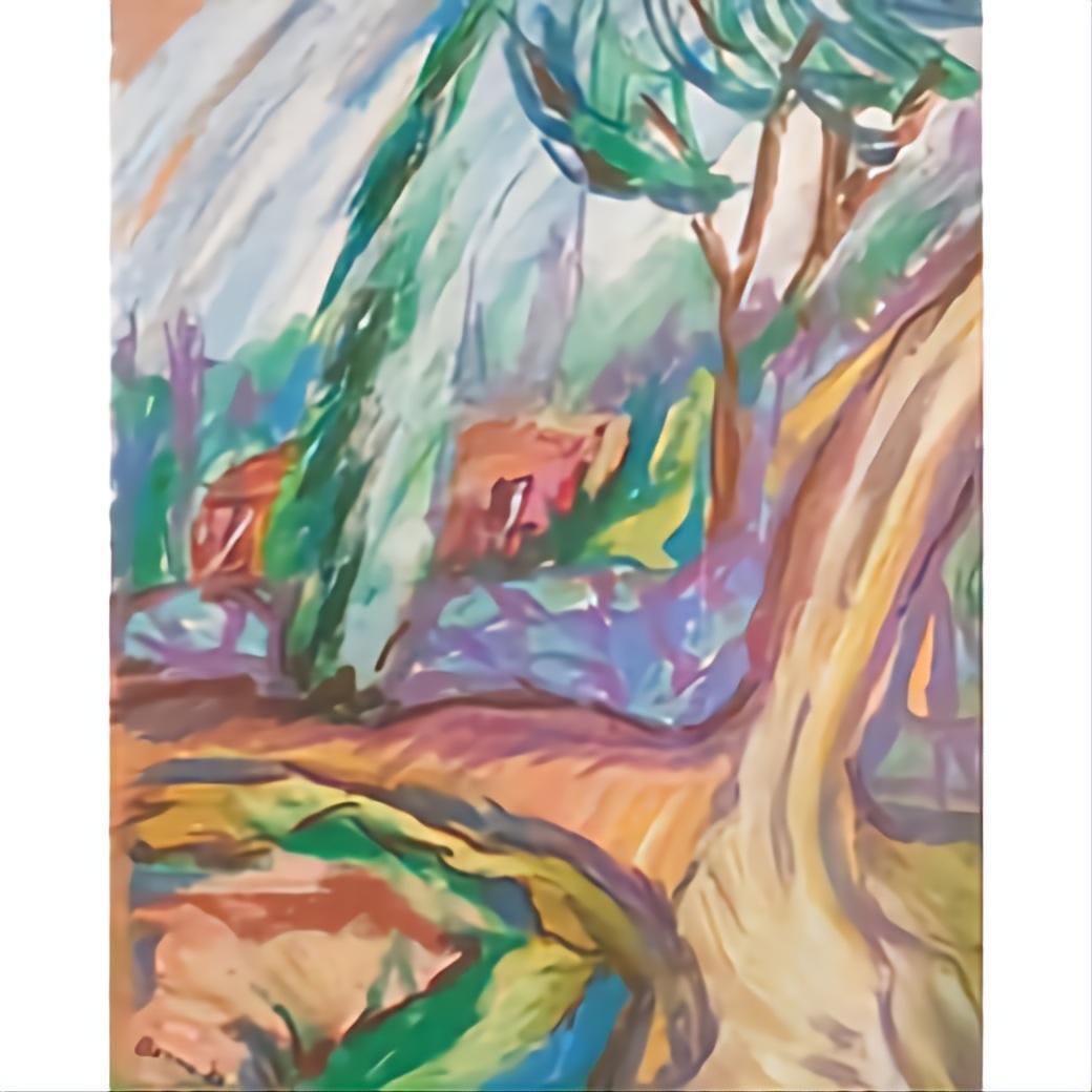Bernadette Van Baarsen 'Le Petit Chemin'. Contemporary Fauvist Pastel Of A Provençal Landscape.2023 photo Art