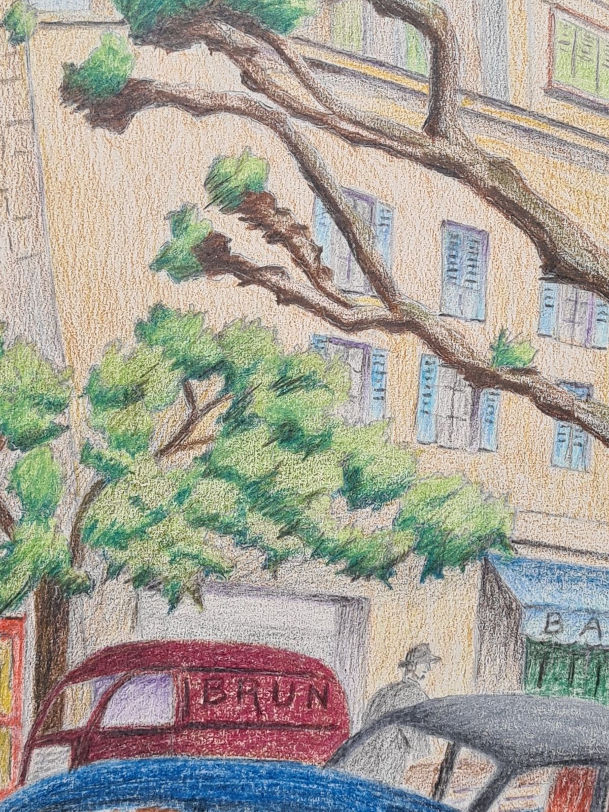 French Mid Century Drawing, 'Ligne Claire' After Hergé, Grasse, South Of France1969 photo for sale