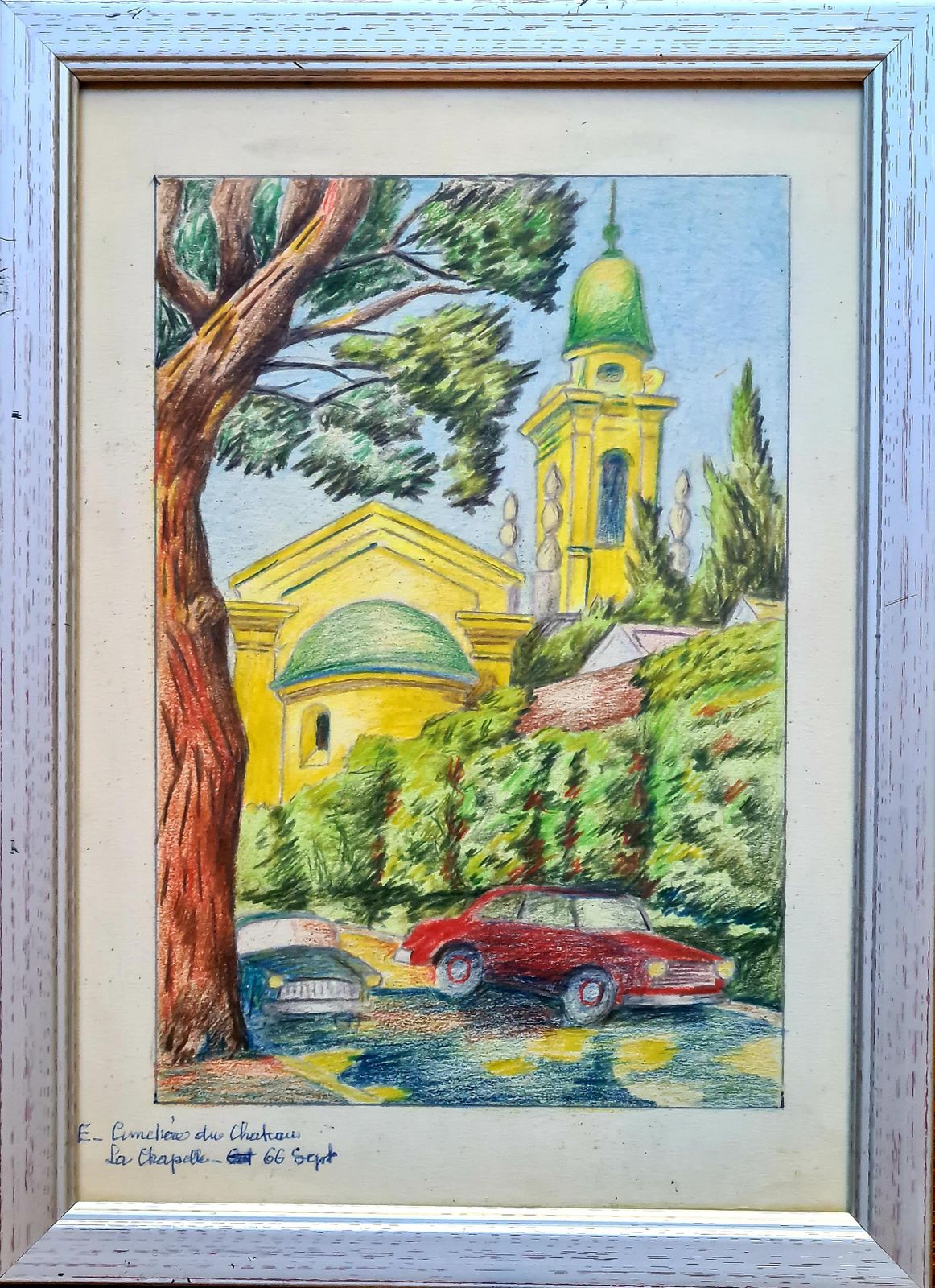 Pair Of French Mid Century Drawings, 'Ligne Claire' After Hergé, Grasse And Nice1969 photo for sale