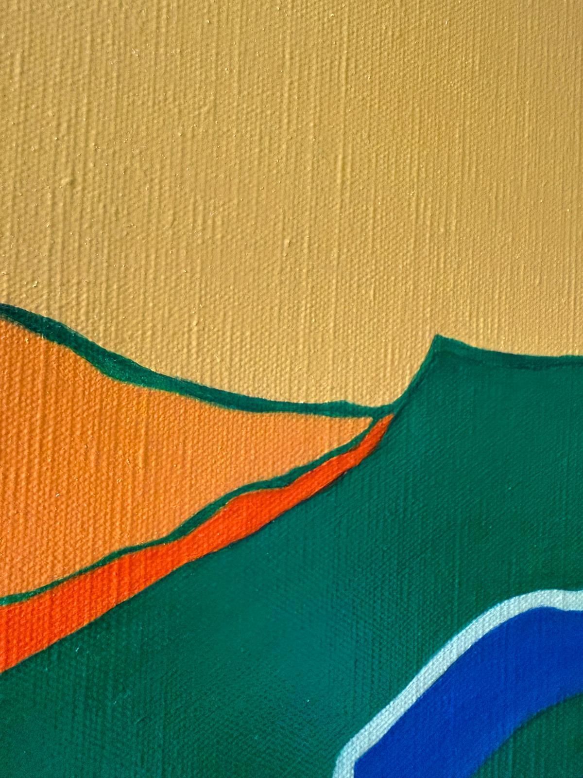 Bernadette Van Baarsen Contemporary Abstract Geometric Colour Field Oil On Canvas, ' Intermezzo 7'2024 photo Art