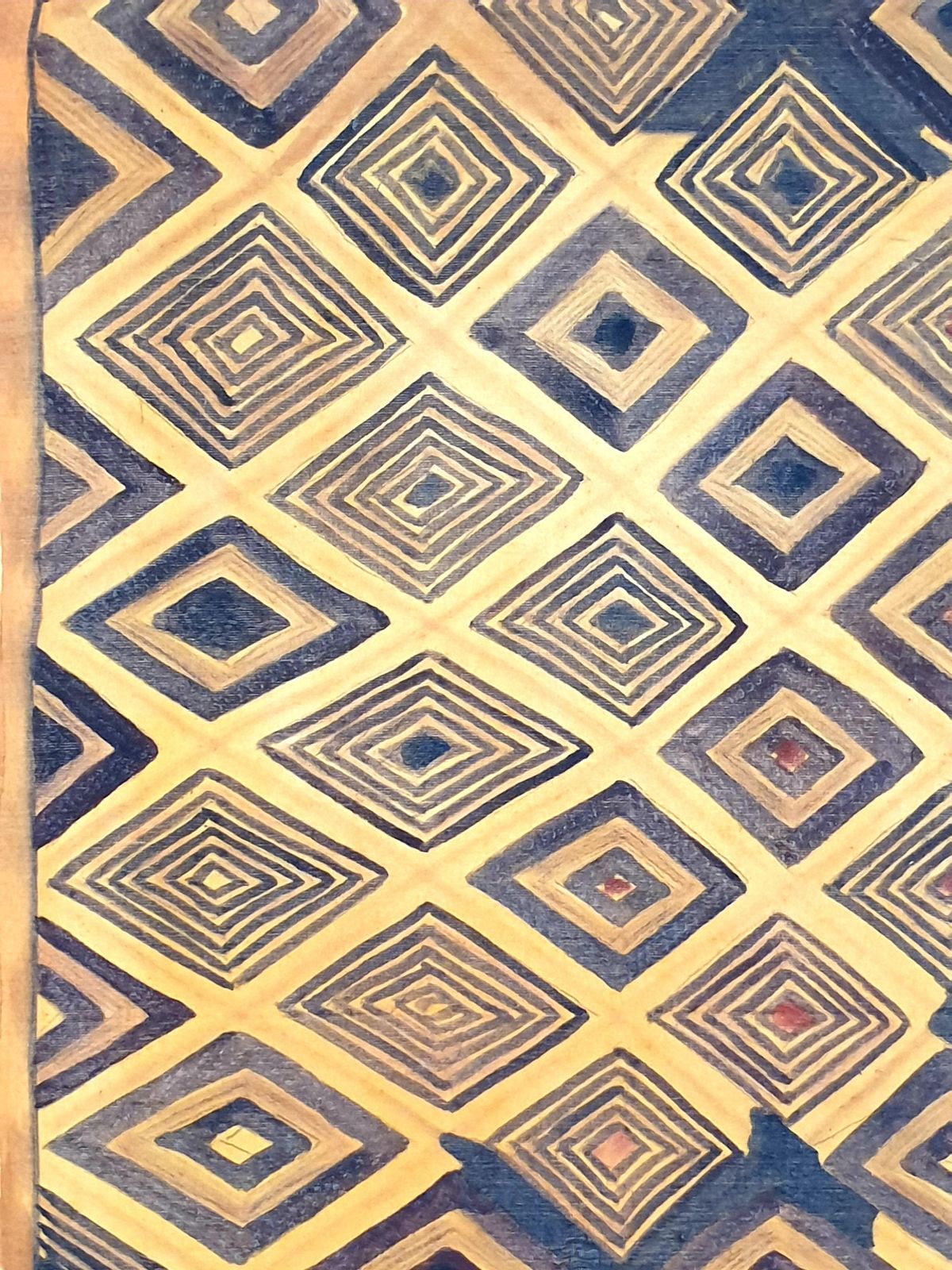 La Roche Laffitte, Painting Of An Antique Caucasian 'Kuba' Tribal Item, Watercolour On Silk photo Art