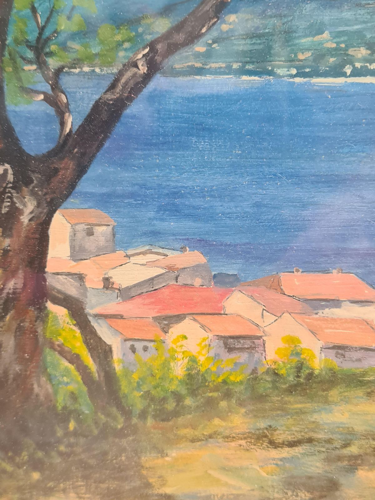 St Tropez, French Marine Landscape View From The Citadel. Oil On Board. photo vinterior