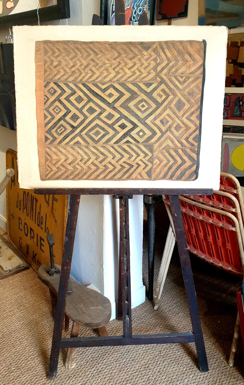 photo buy La Roche Laffitte, Painting Of An Antique Caucasian 'Kuba' Tribal Item, Watercolour On Silk